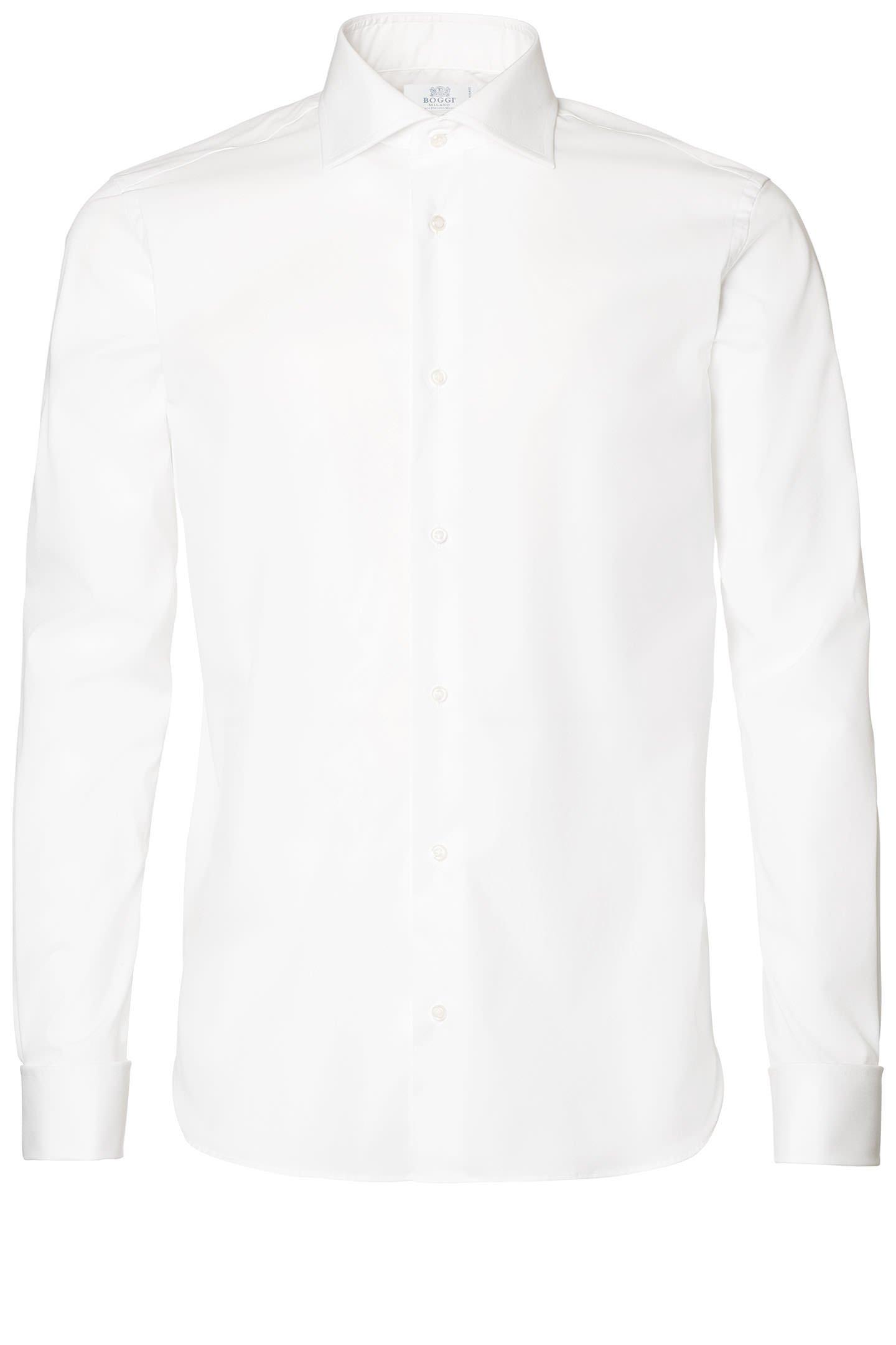 Double Cuff Two Ply Fil A Fil Stretch Easy Iron Cotton Shirt, 3901_BCO, large image number 2