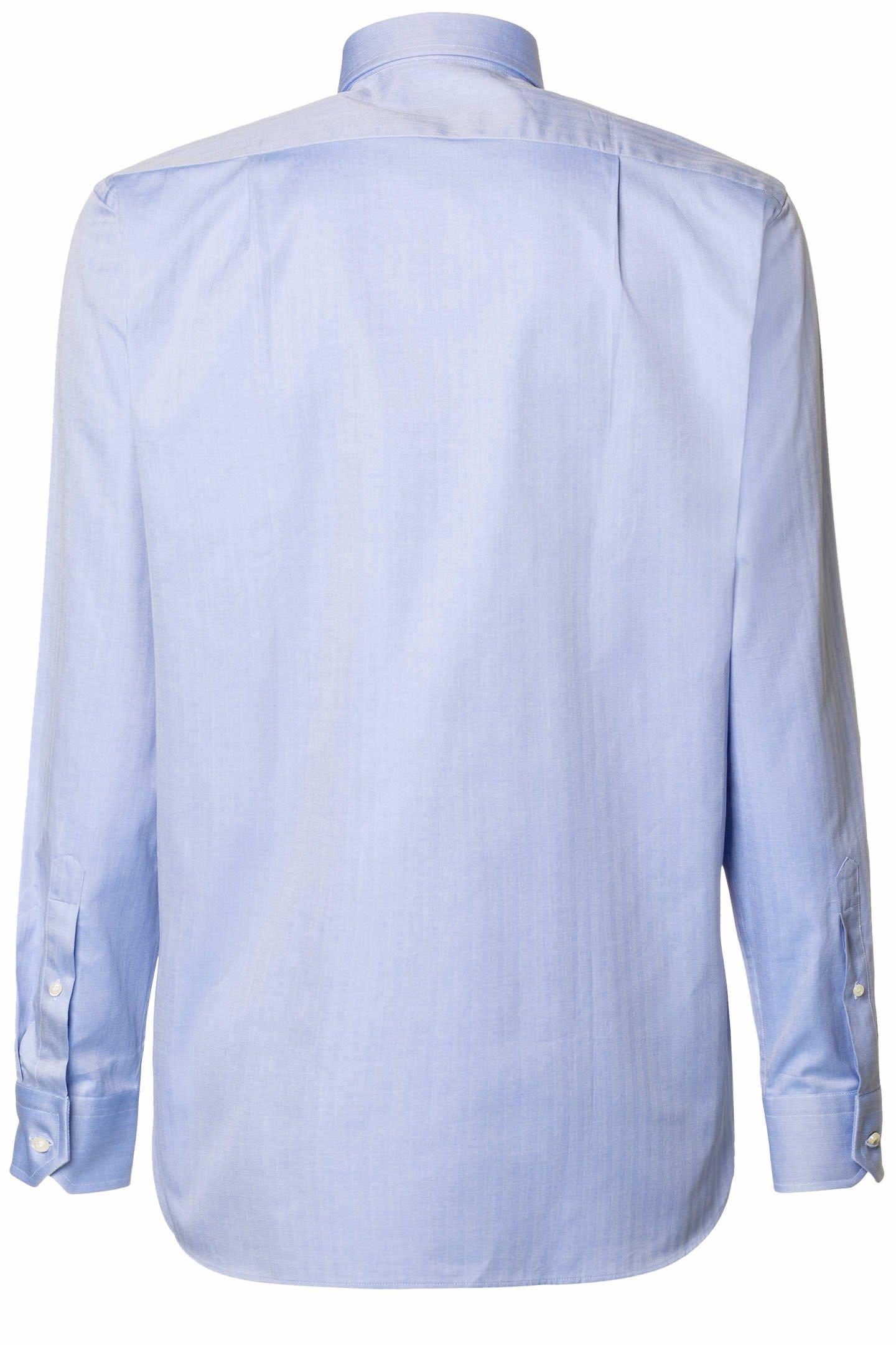 Blue Two Ply Twill Cotton Shirt, , large image number 2