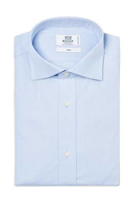 Blue Two Ply Twill Cotton Shirt, , large image number 0