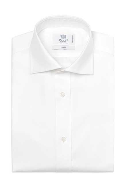 White Two Ply Twill Cotton Shirt, , large image number 0