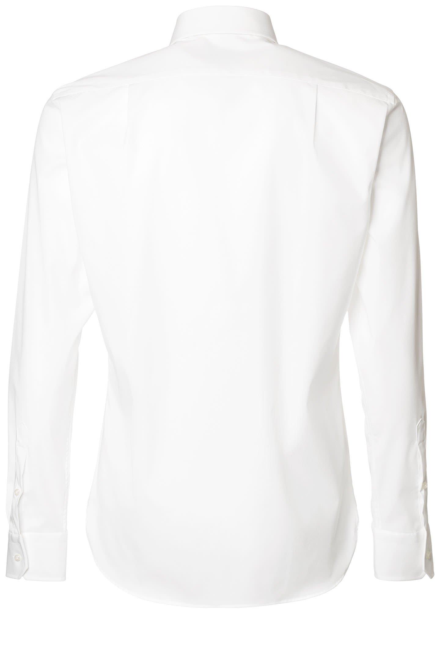 Two Ply Stretch Cotton Shirt White, 3901_BCO, large image number 2