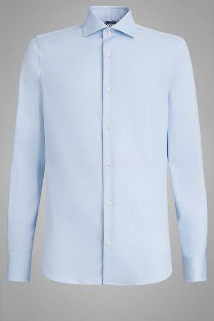 Blue Windsor Collar Slim Shirt, , large image number 2