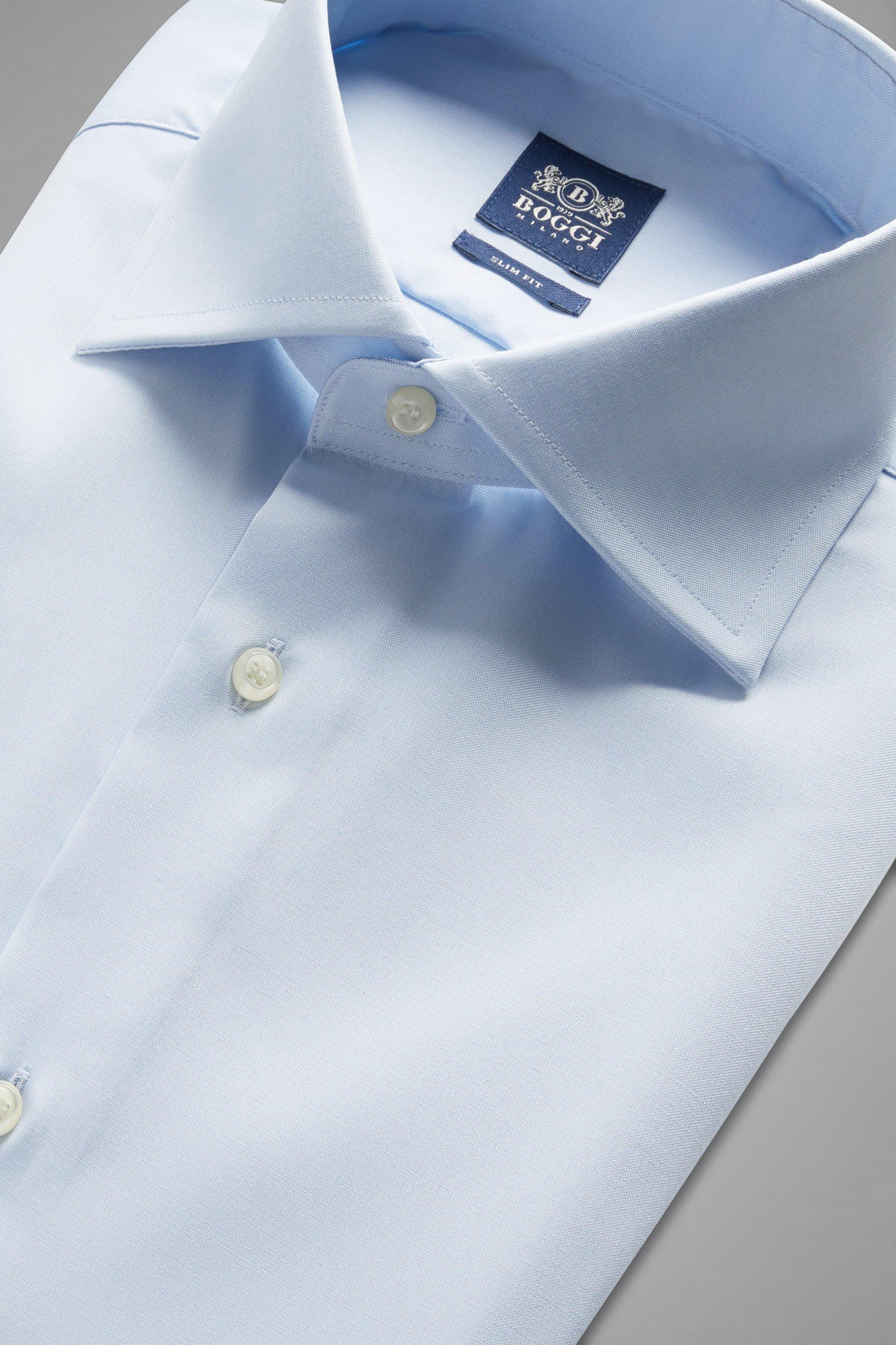 Windsor Collar Slim Shirt Blue, Light blue, large image number 7