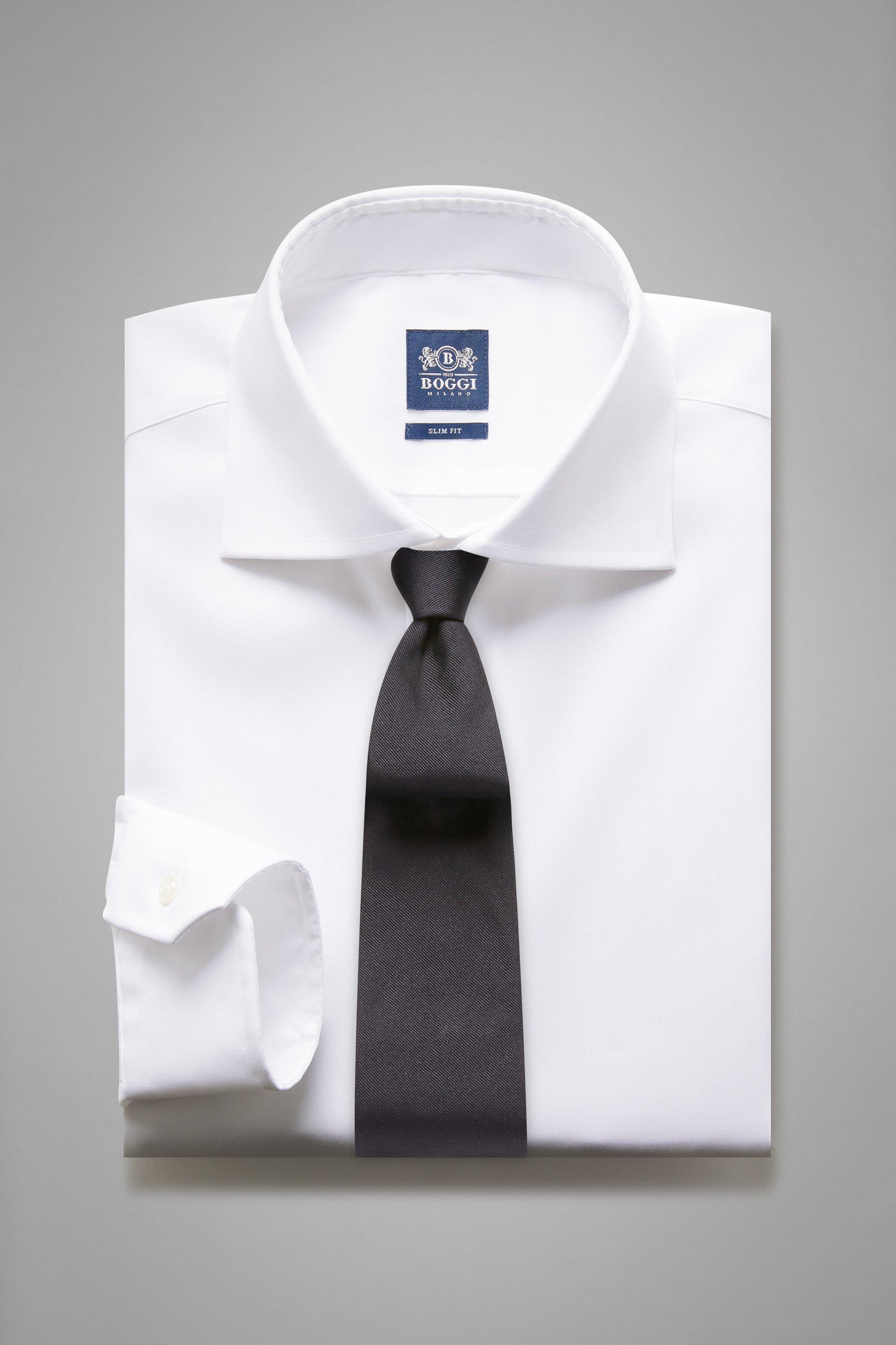 Boggi Milano - White Slim Stretch Cotton Shirt