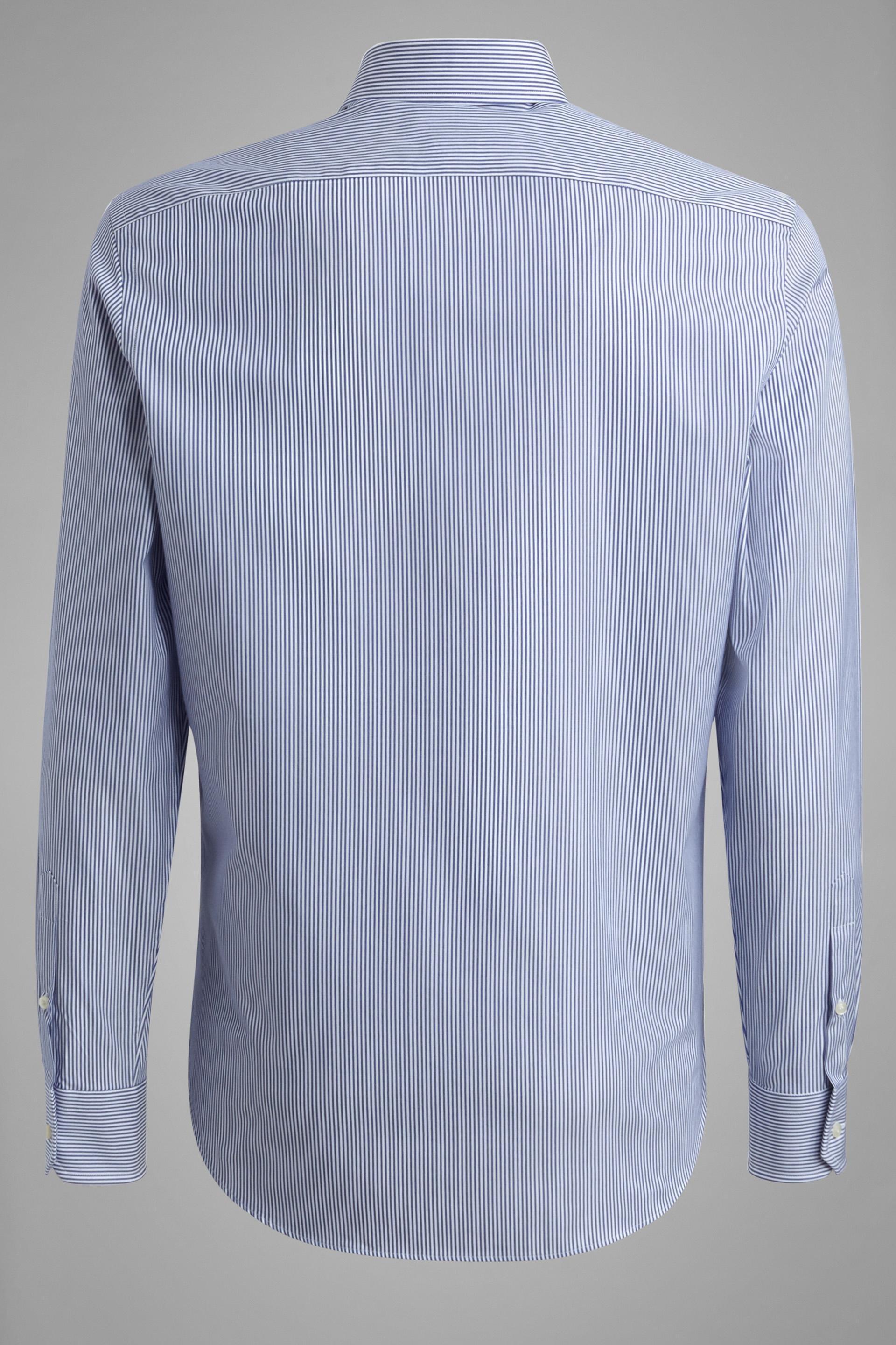 Boggi Milano - Blue Windsor Collar Slim Striped Shirt