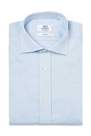 Boggi Milano - قميص قطن مزدوج الكفة ذو طبقتين أزرق فاتح