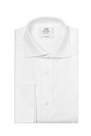 Boggi Milano - قميص قطن مزدوج الكفة ذو طبقتين أبيض