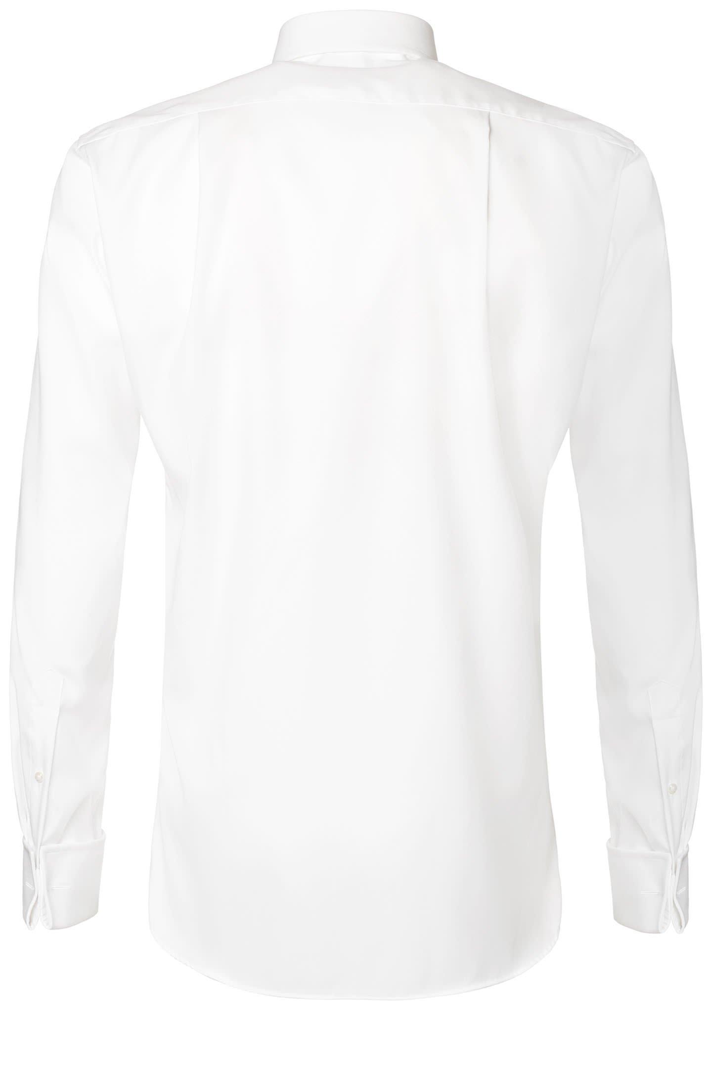 قميص قطن مزدوج الك"ة ذو طبقتين أبيض, White, large image number 2