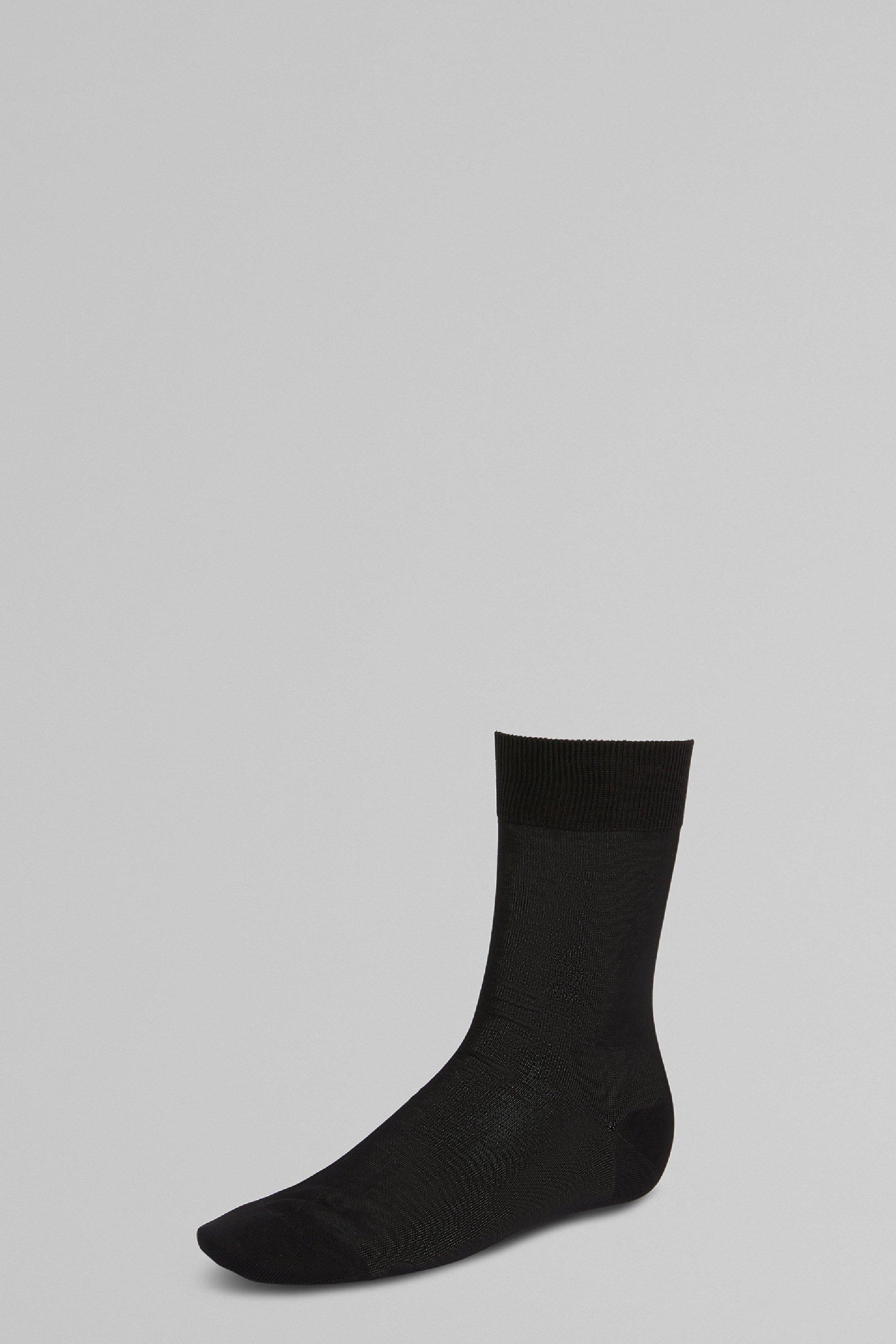 Black Plain Crew Socks, , large image number 0