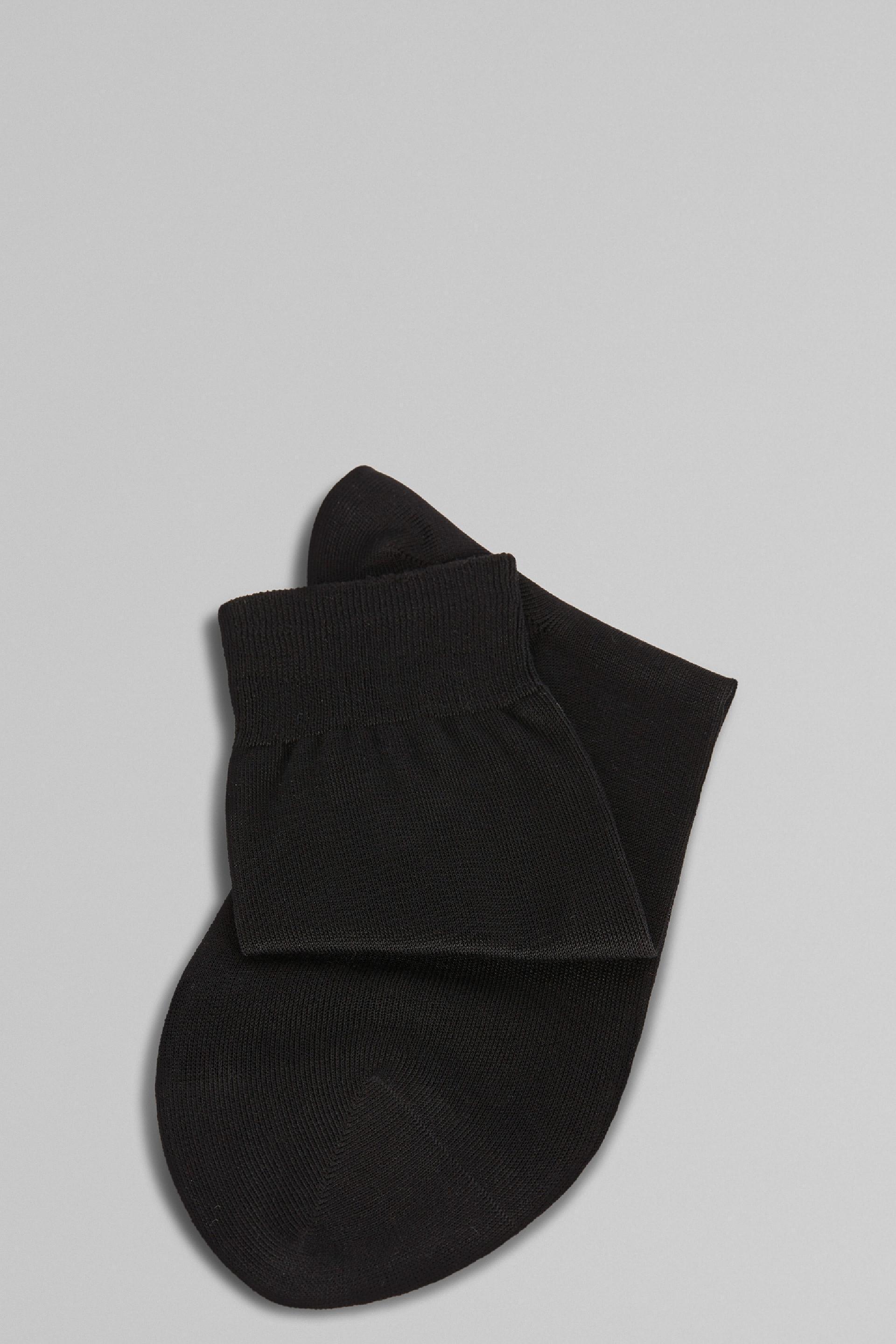Black Plain Crew Socks, , large image number 1