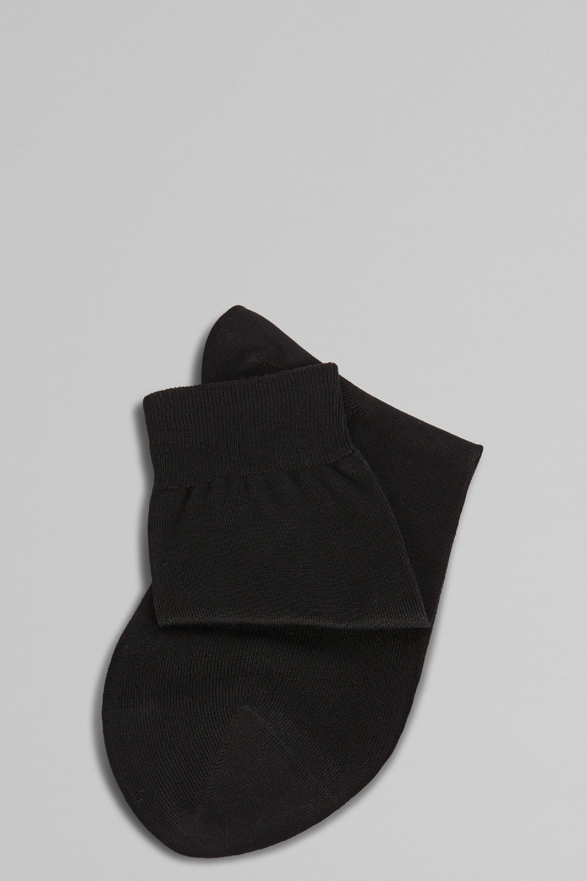 Black Plain Crew Socks, , large image number 2