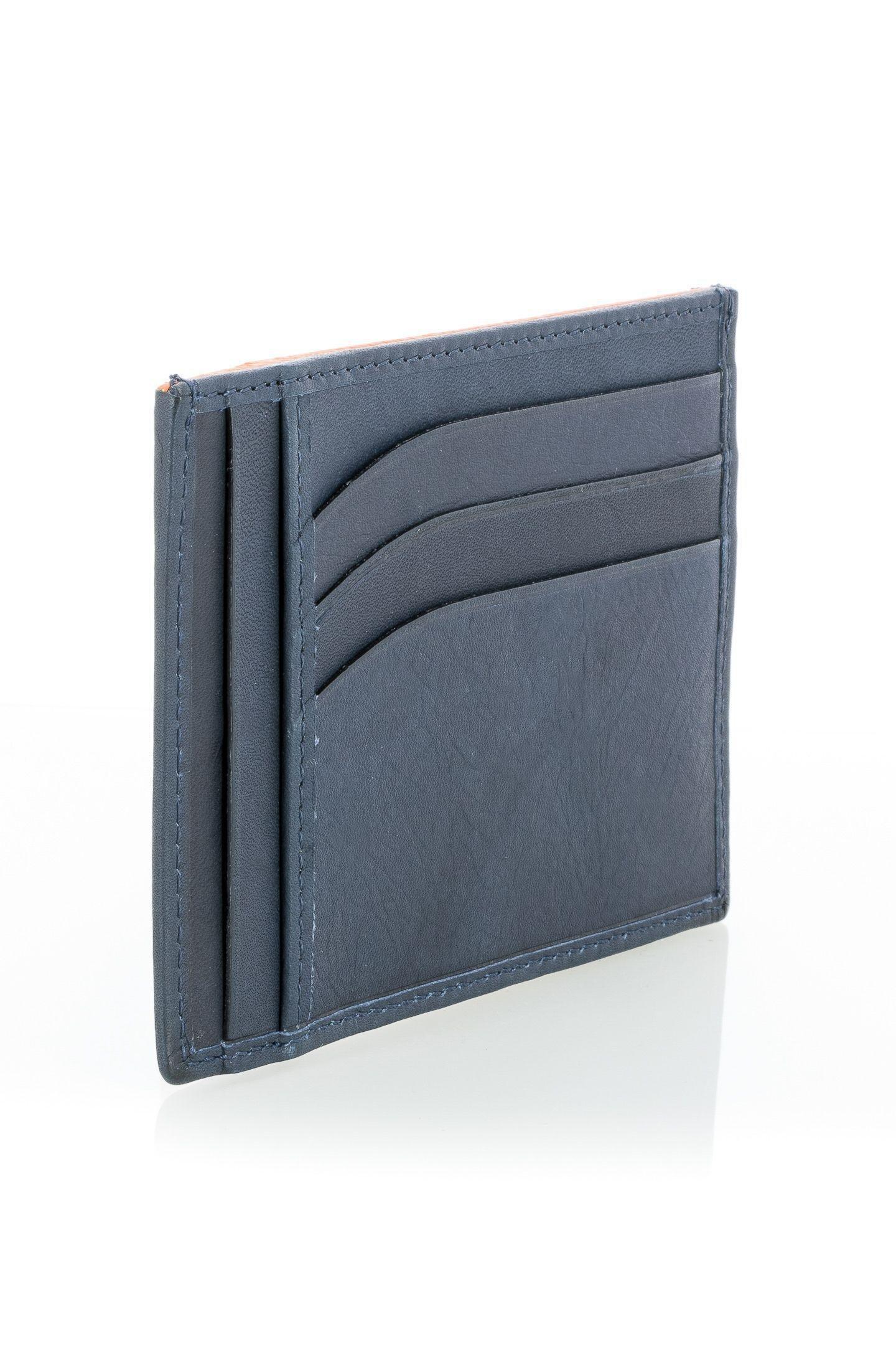 Soft Leather Card Wallet Navy, 3901_NAVY, large image number 0