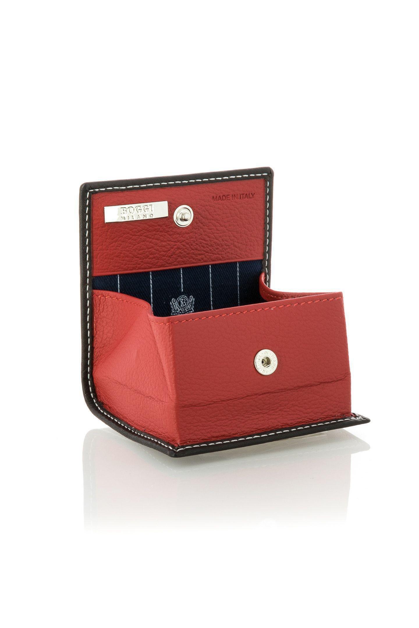 Leather Money Wallet Navy, Dark brown, medium