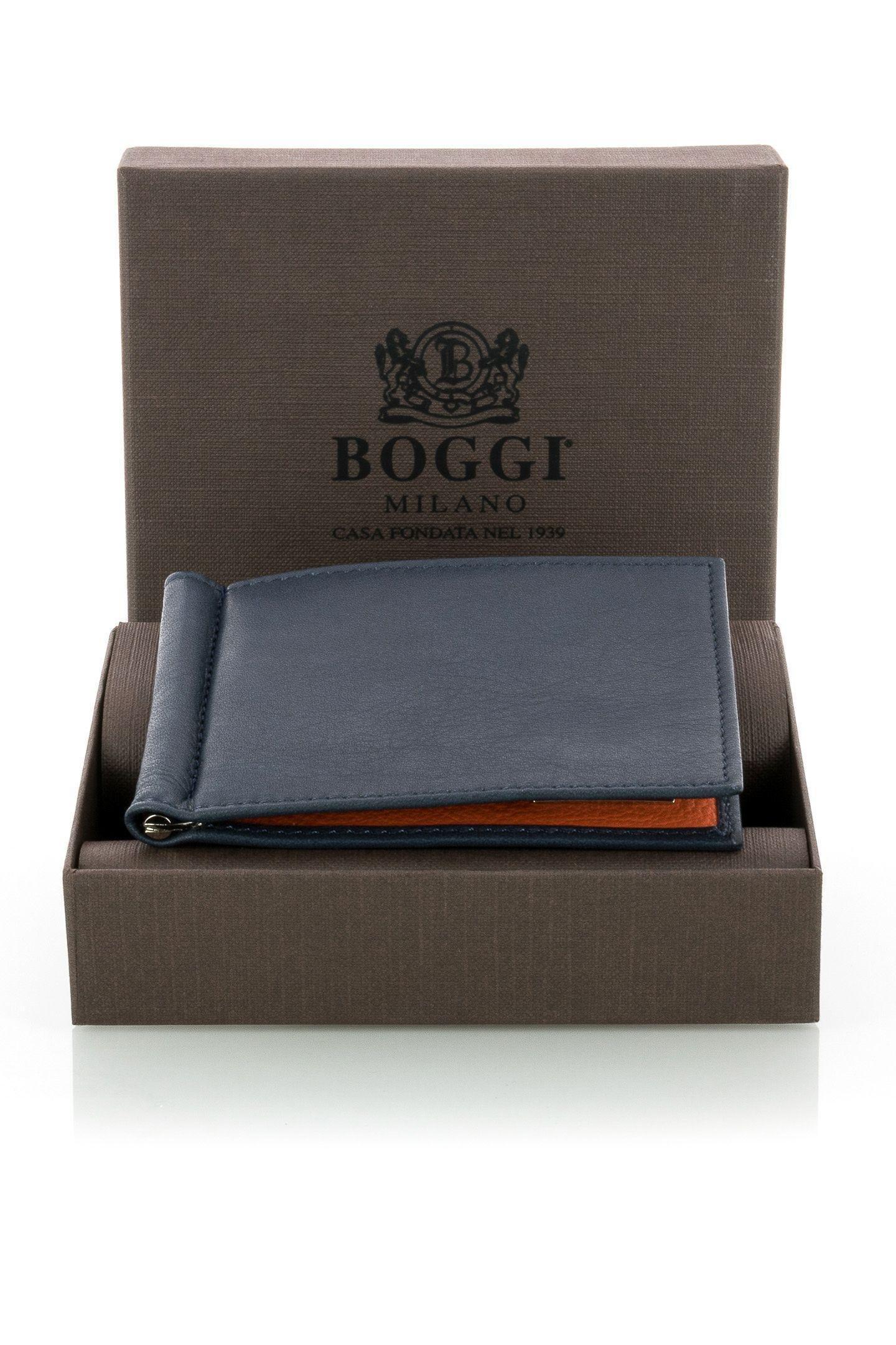 Navy Leather Clips Wallet, Navy blue, large image number 1