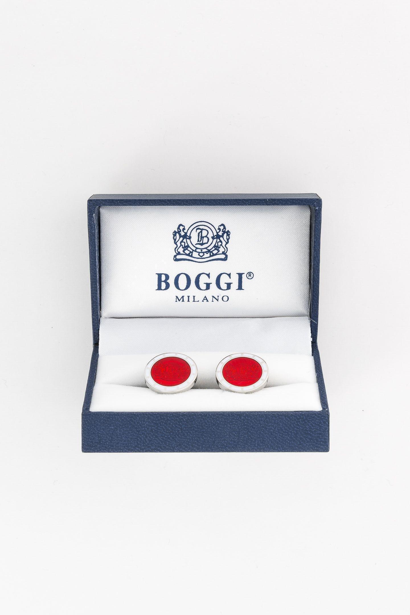 Red Circular Logo Cufflinks, Red, large image number 0
