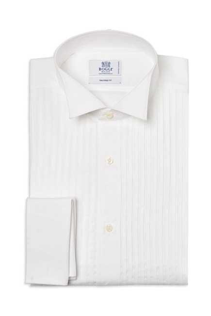 White Tuxedo Plisse Shirt, , medium