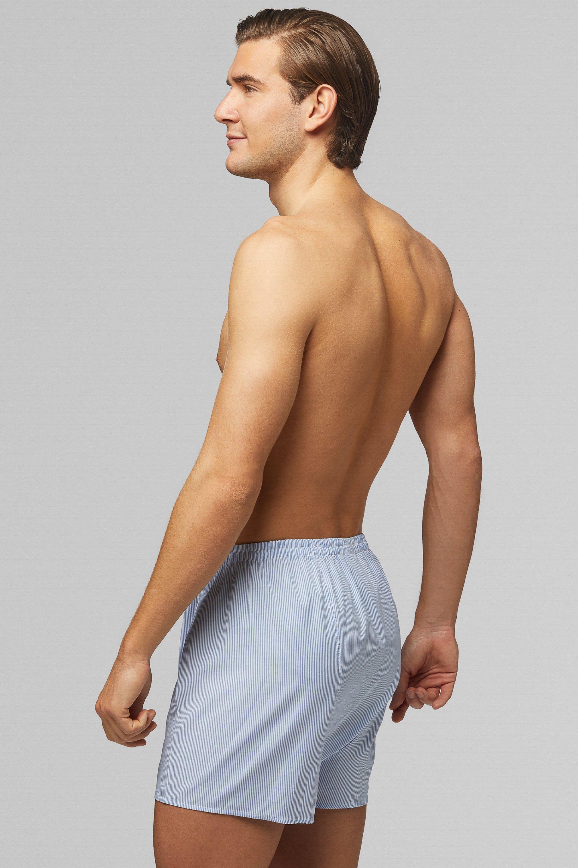 Light Blue Striped Cotton Boxer Shorts Light blue, Stripe Light blue, large image number 5
