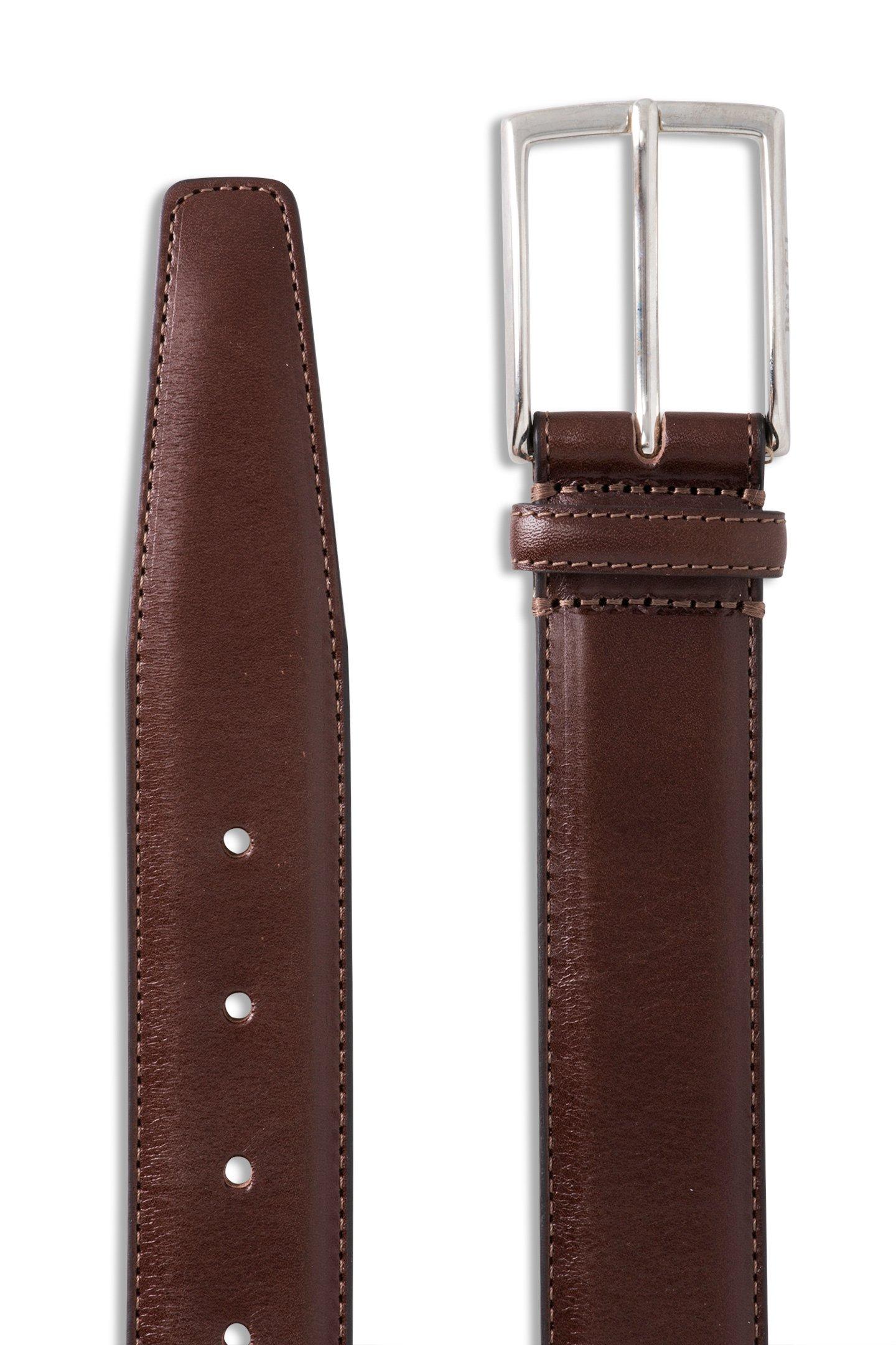 Brown Leather Old Effect Shine Belt, , large image number 0