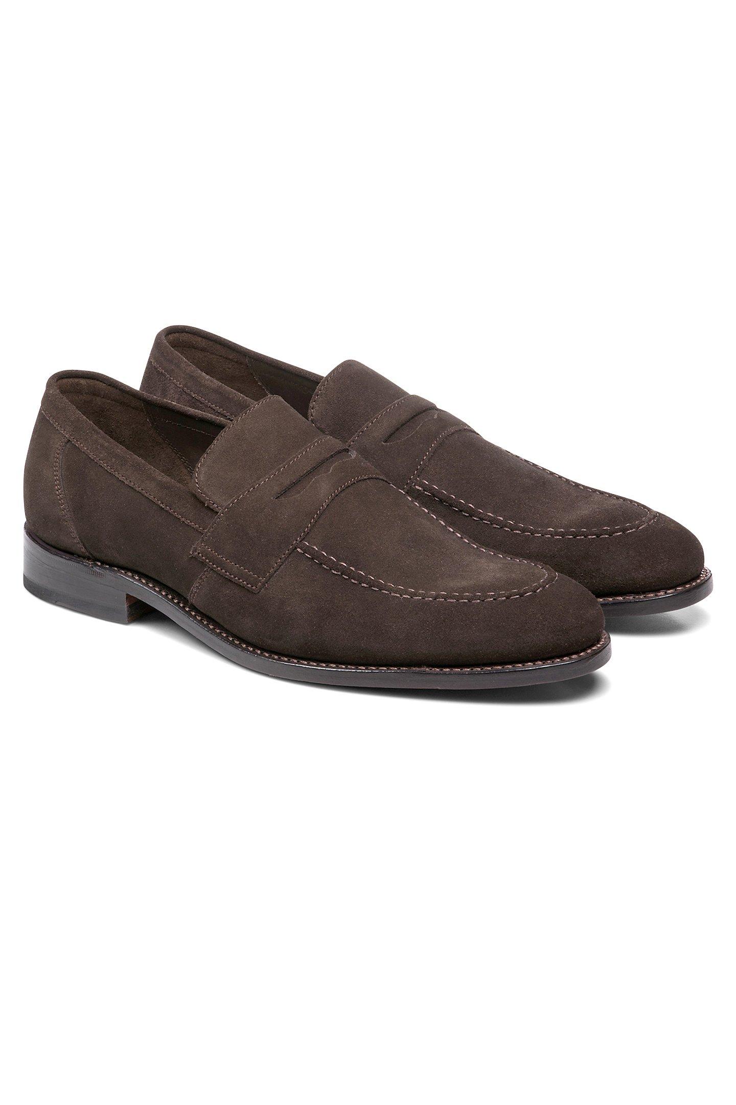Brown English Suede Loafer, , large image number 0