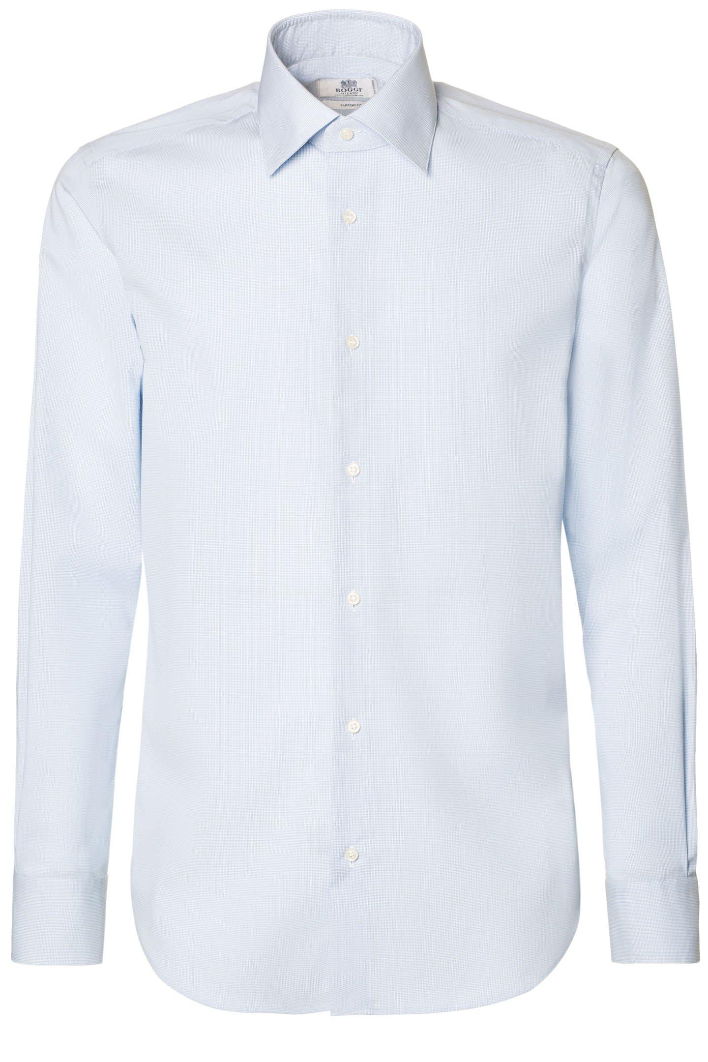Blue Poplin Classic Collar Stretch Shirt, , large image number 1