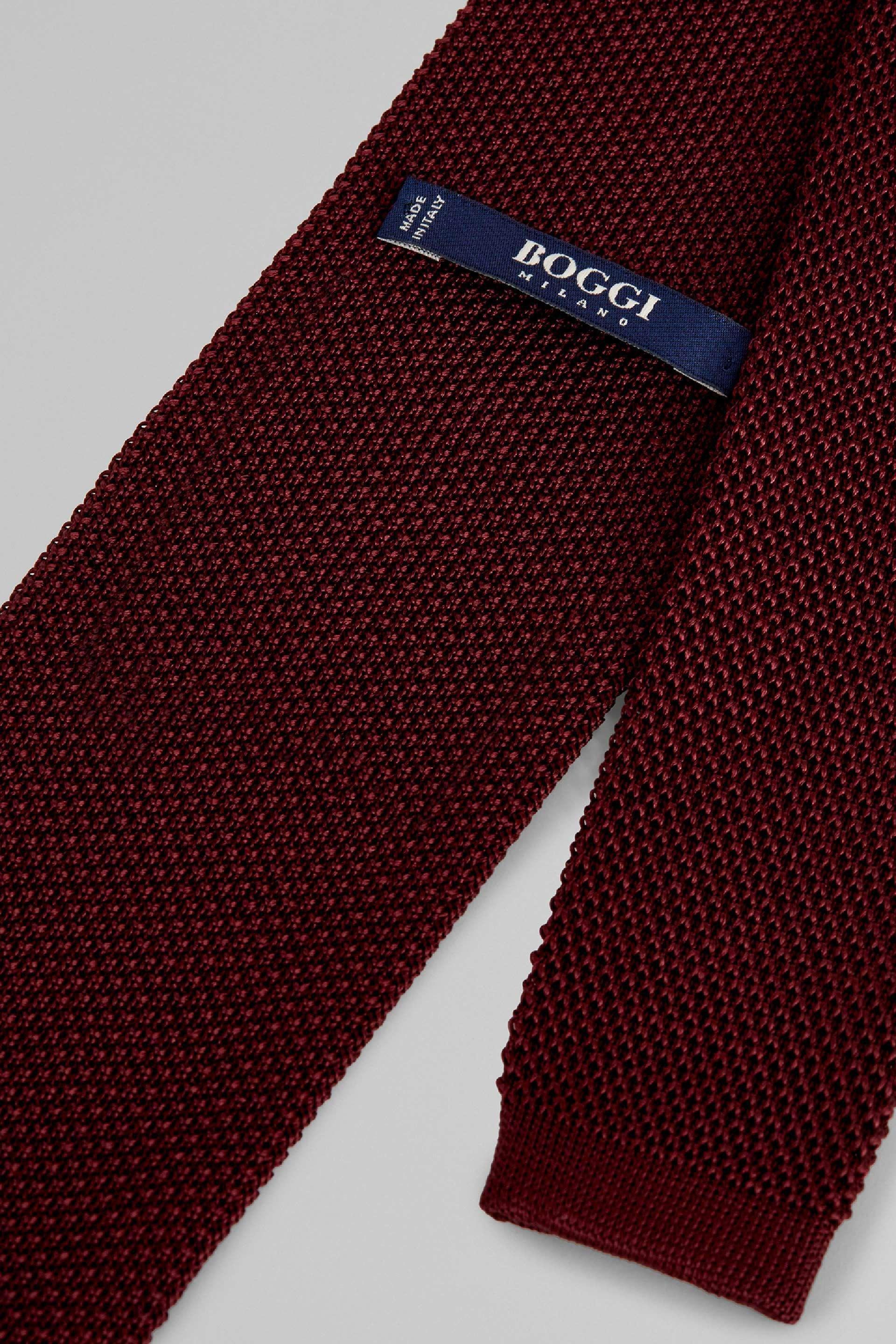 Burgundy Knitted Tie, Burgundy, large image number 1