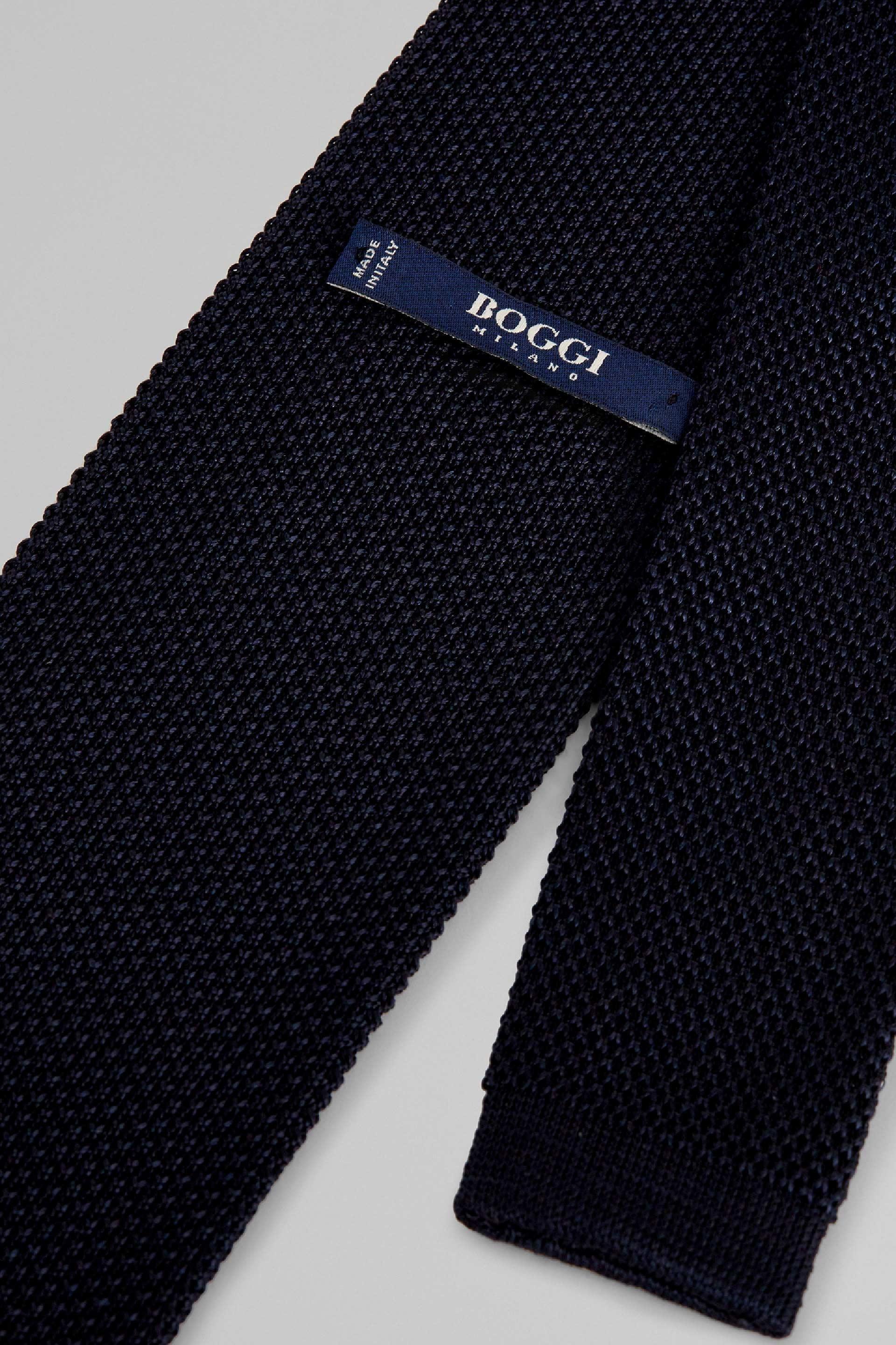 Blue Knitted Tie, Blue, large image number 1