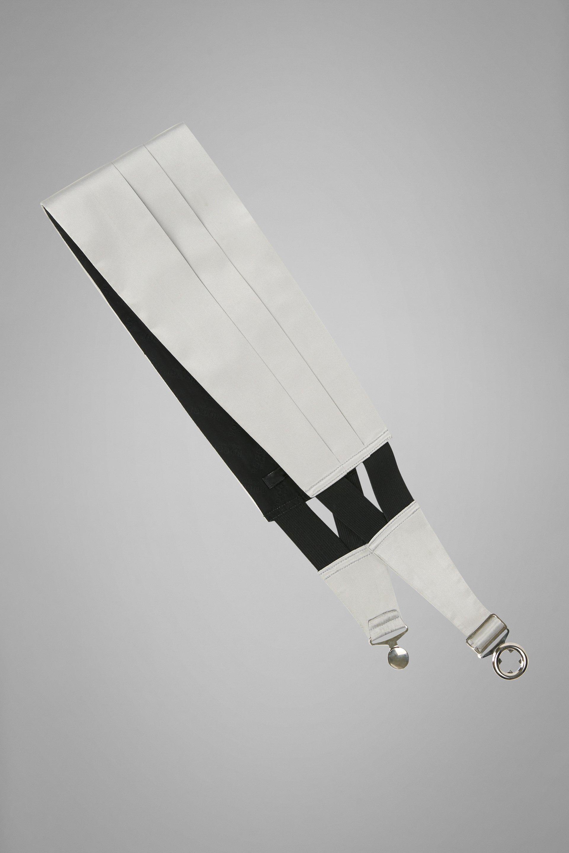 Silver Silk Cummerbund, , large image number 2