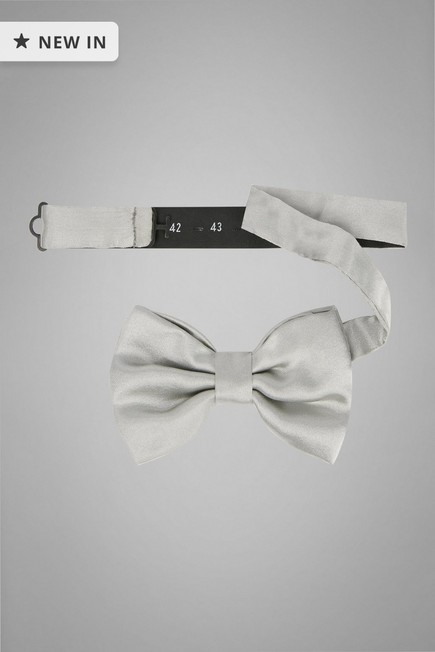 Boggi Milano - Grey Pure Silk Pre-Tied Bow Tie