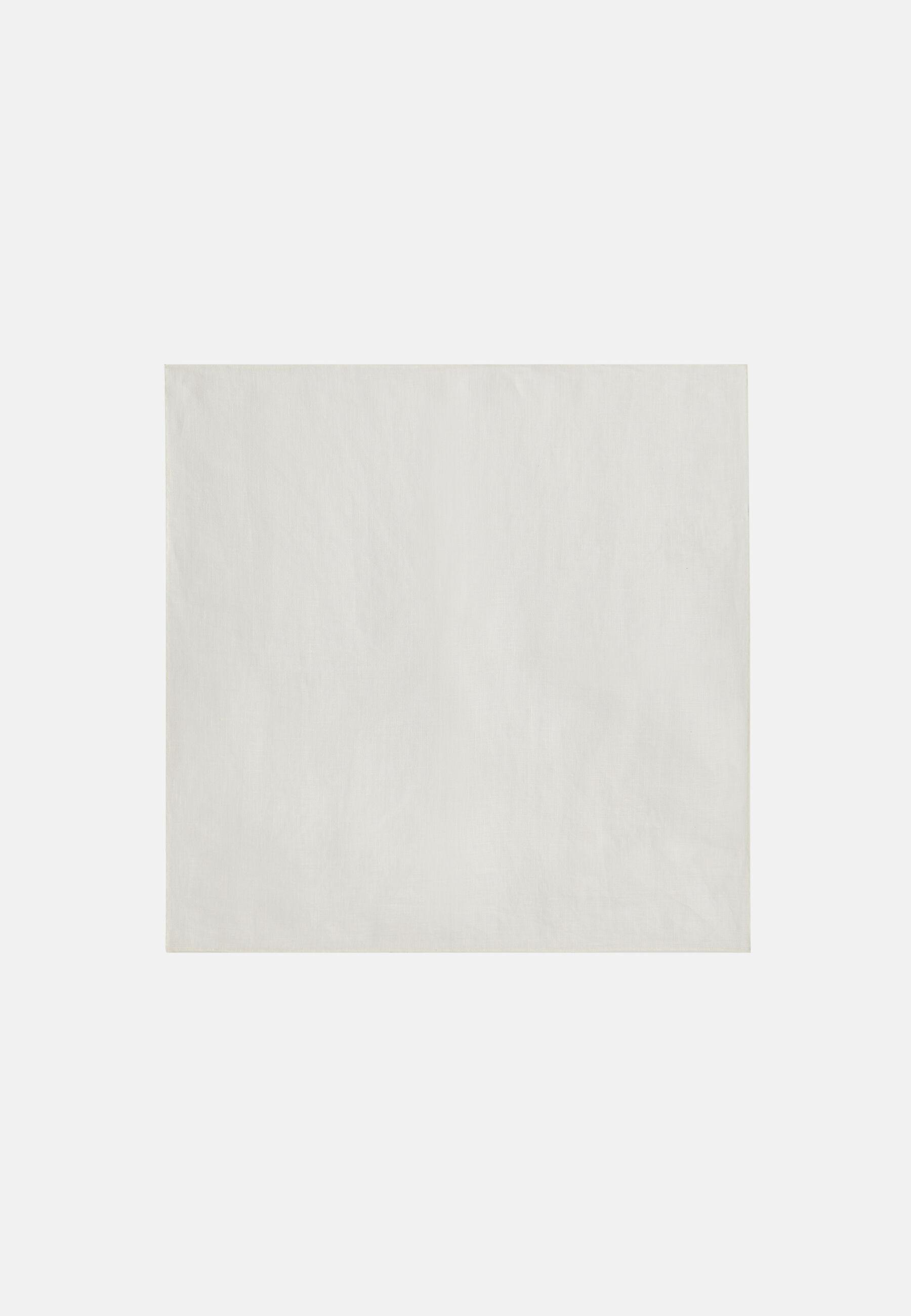 Linen Pocket Square, White, White, medium