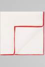 Boggi Milano - White Contrasting Piping Linen Pocket Square