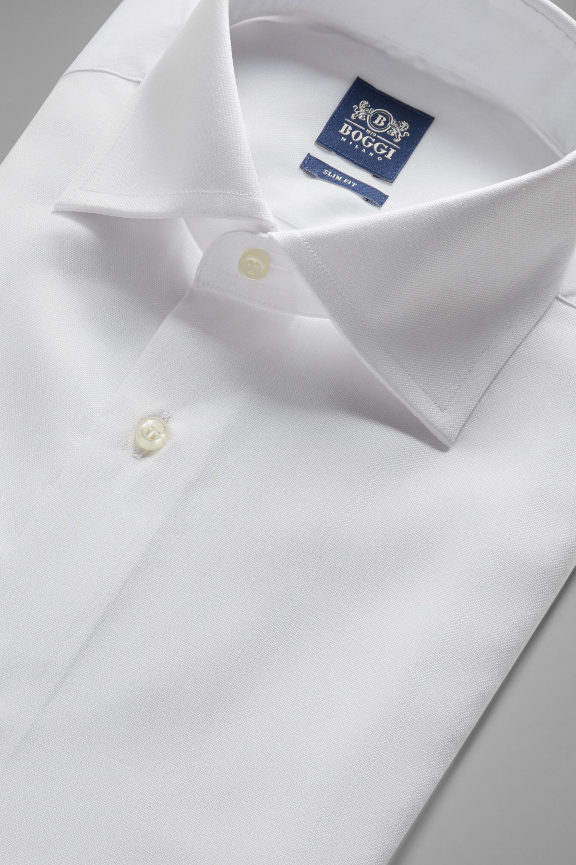 White Slim Cotton Pinspot Shirt, , large image number 1