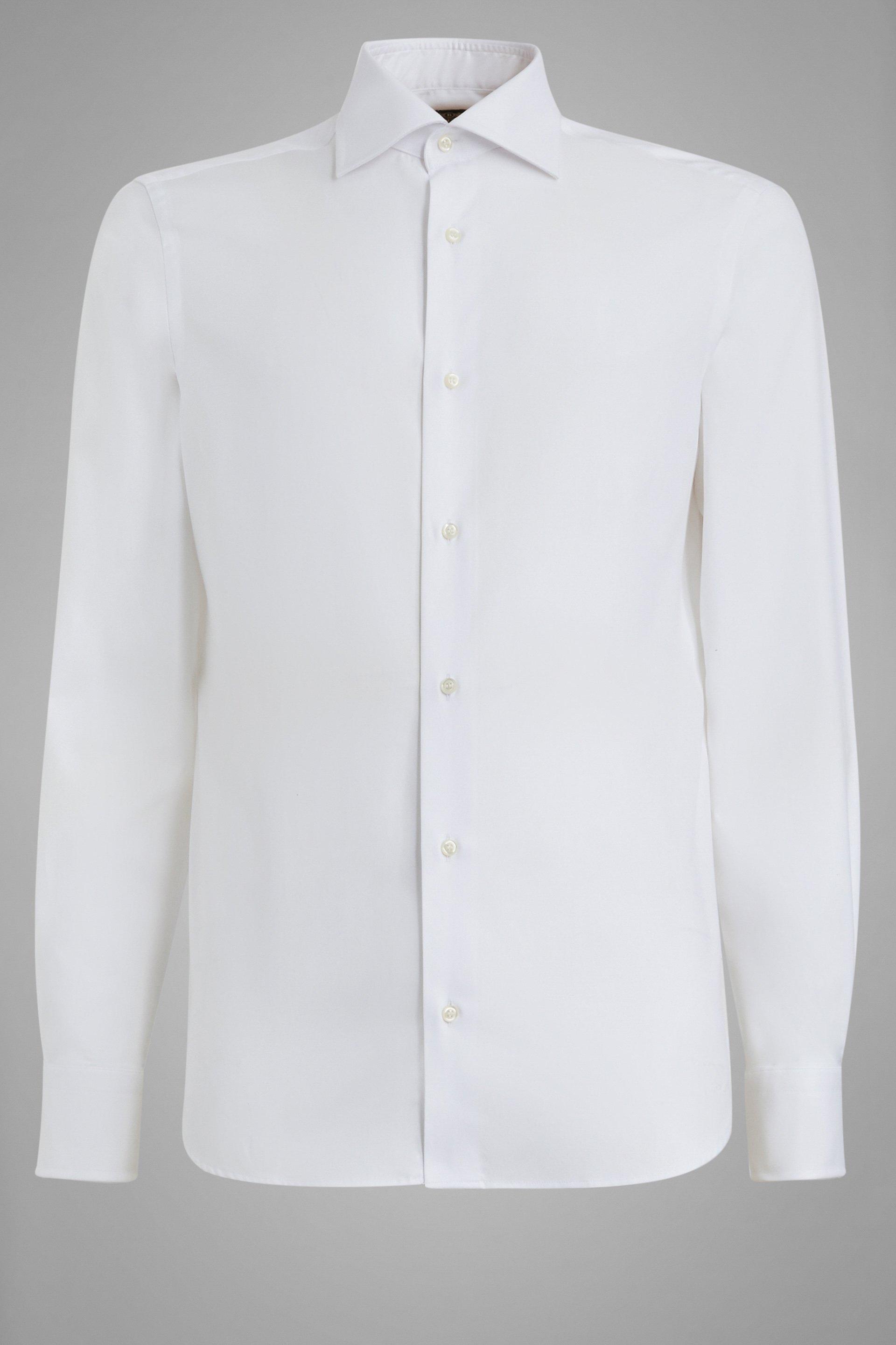 White Slim Cotton Pinspot Shirt, , large image number 2