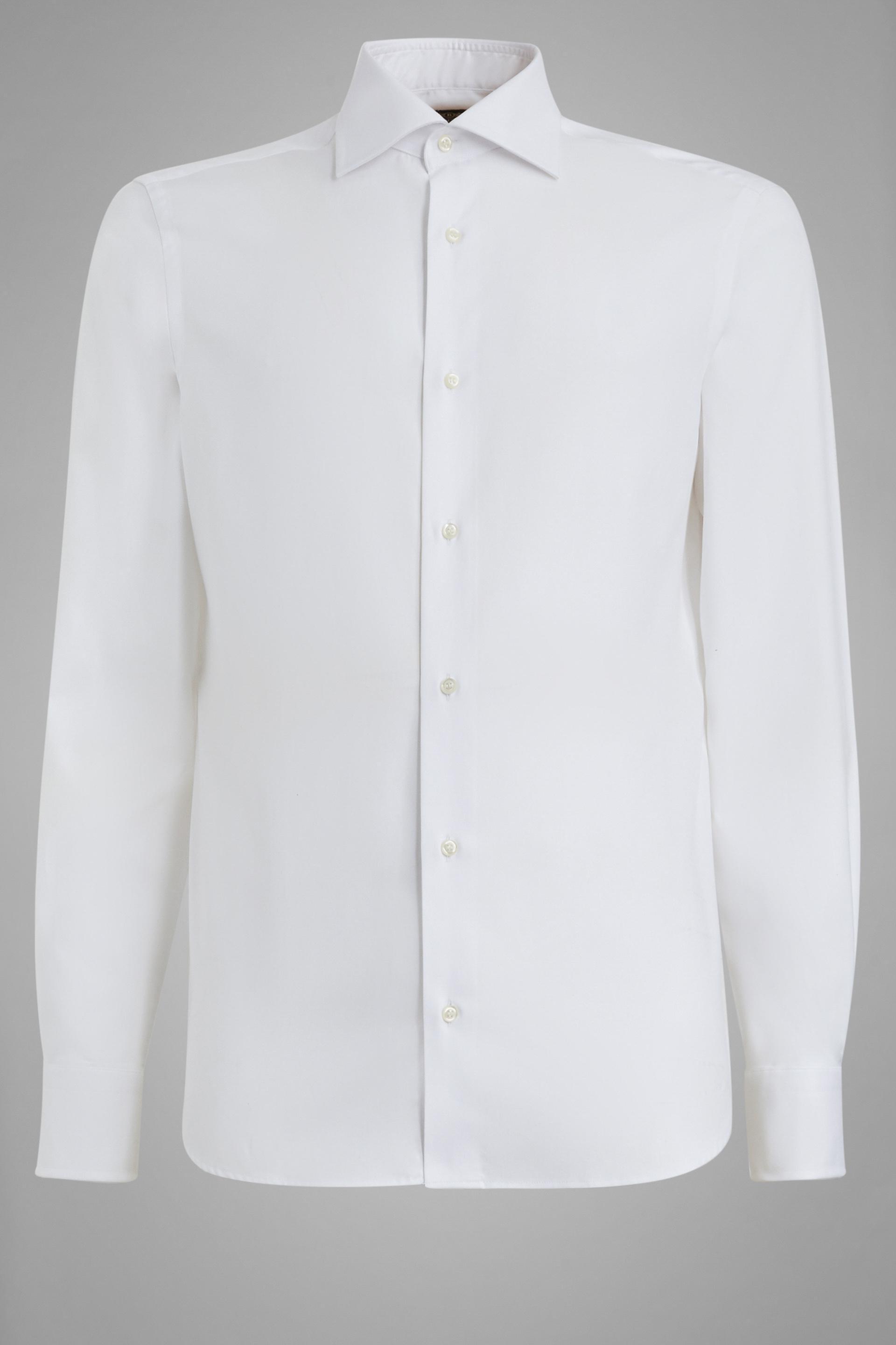 White Slim Cotton Pinspot Shirt, , large image number 3