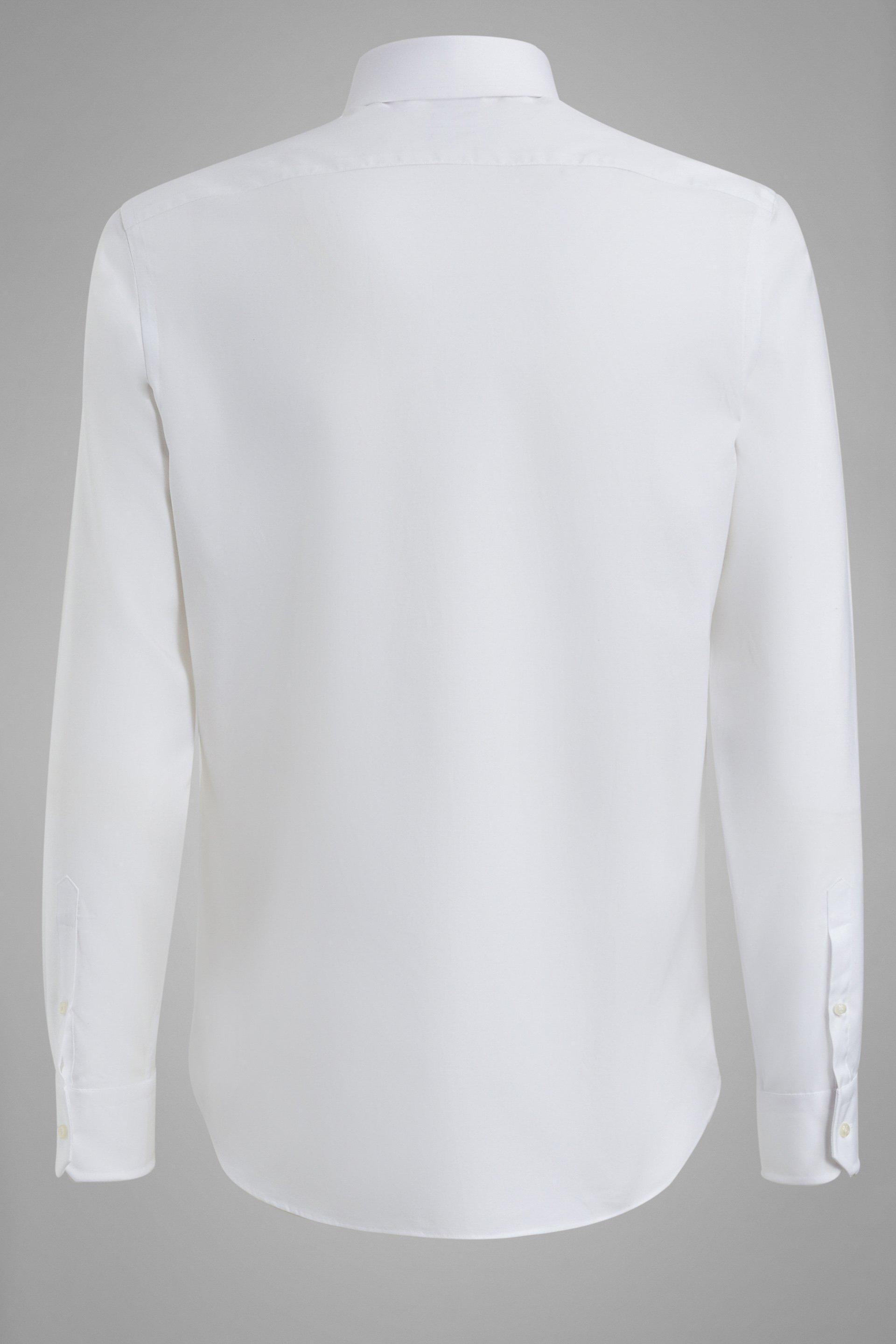 White Slim Cotton Pinspot Shirt, , large image number 4
