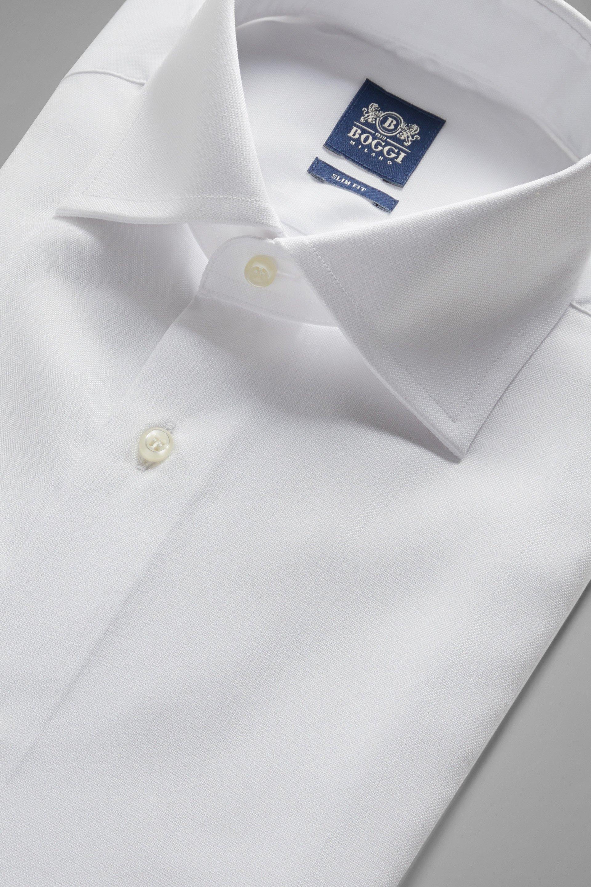 White Slim Cotton Pinspot Shirt, , large image number 6