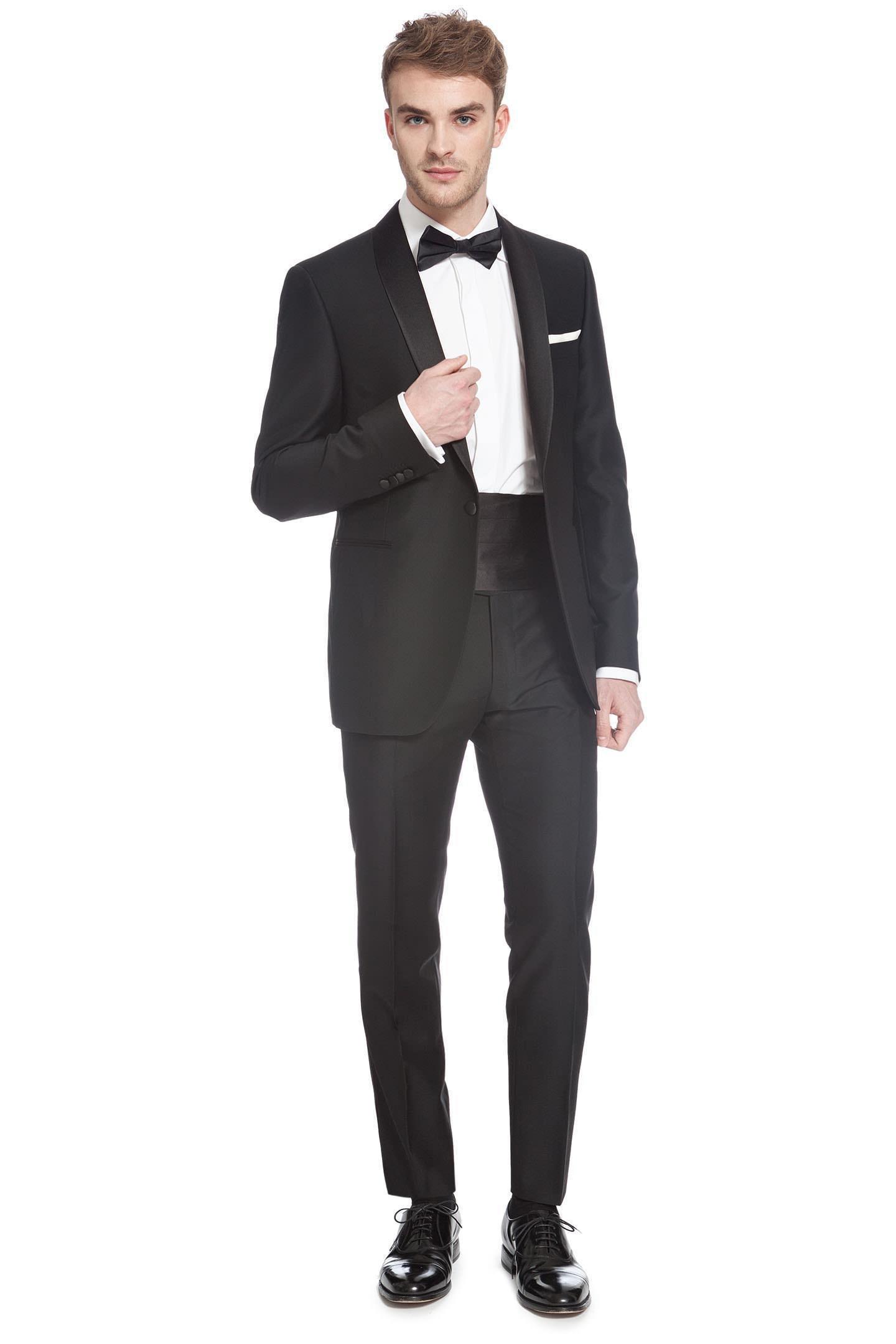Black Extra Slim Hollywood Dinner Suit, , medium