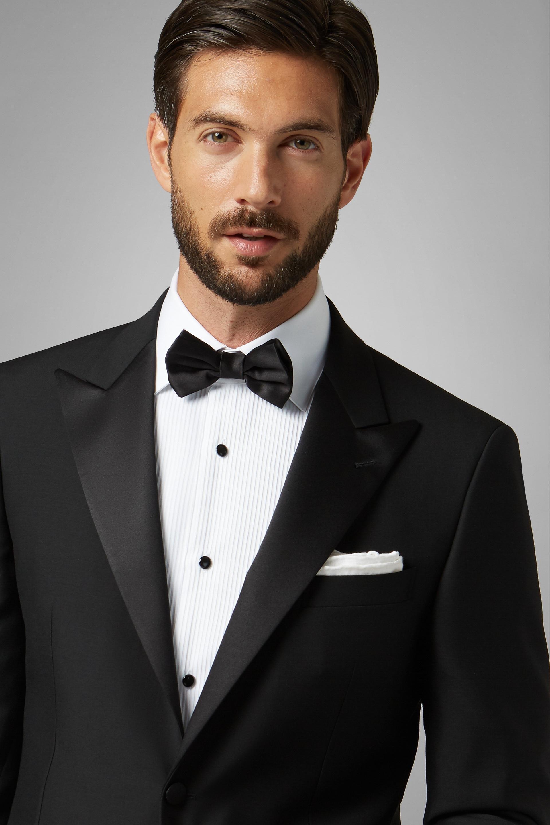 Black Peak Lapels Slim Tuxedo, , large image number 1