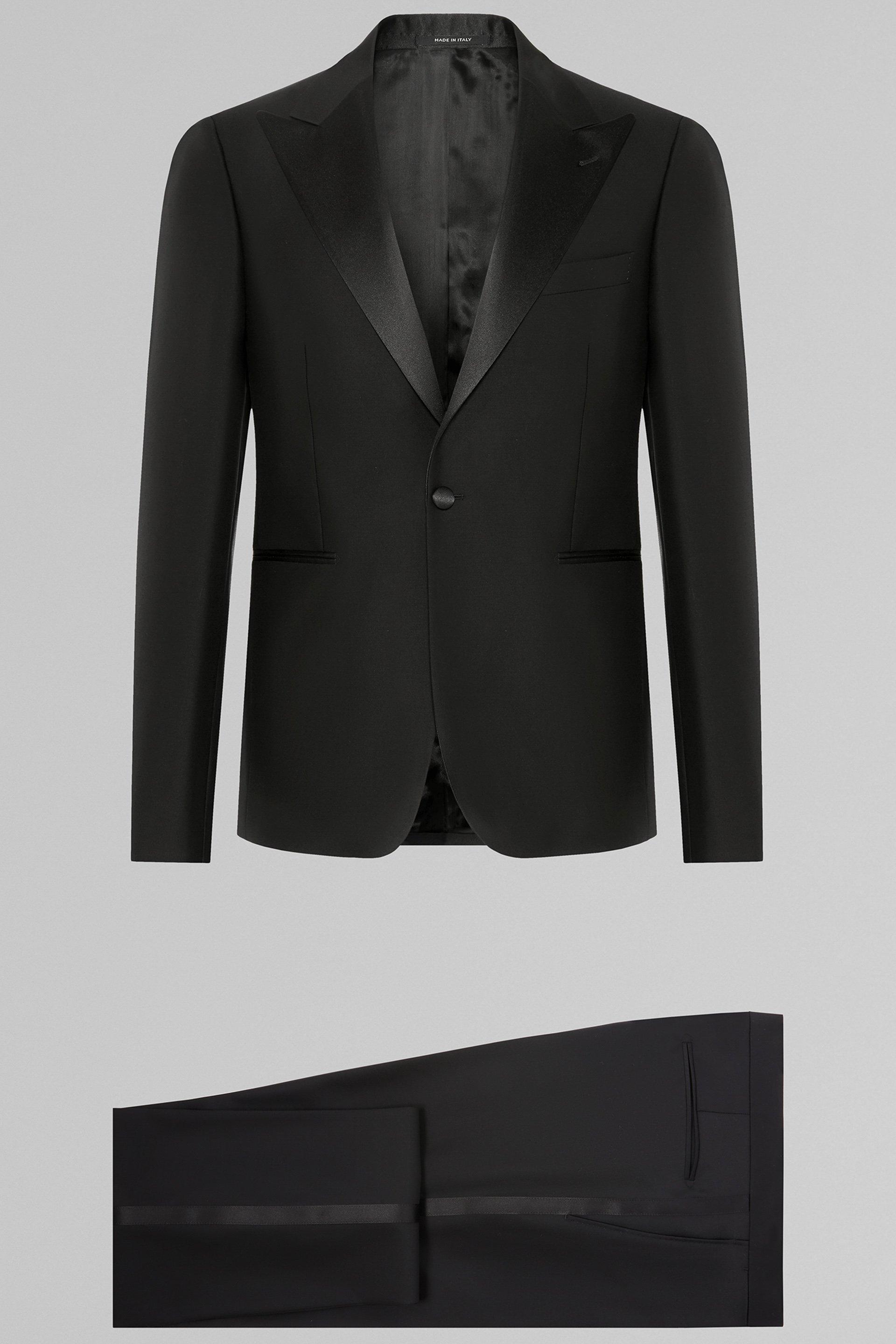 Black Peak Lapels Slim Tuxedo, , large image number 6