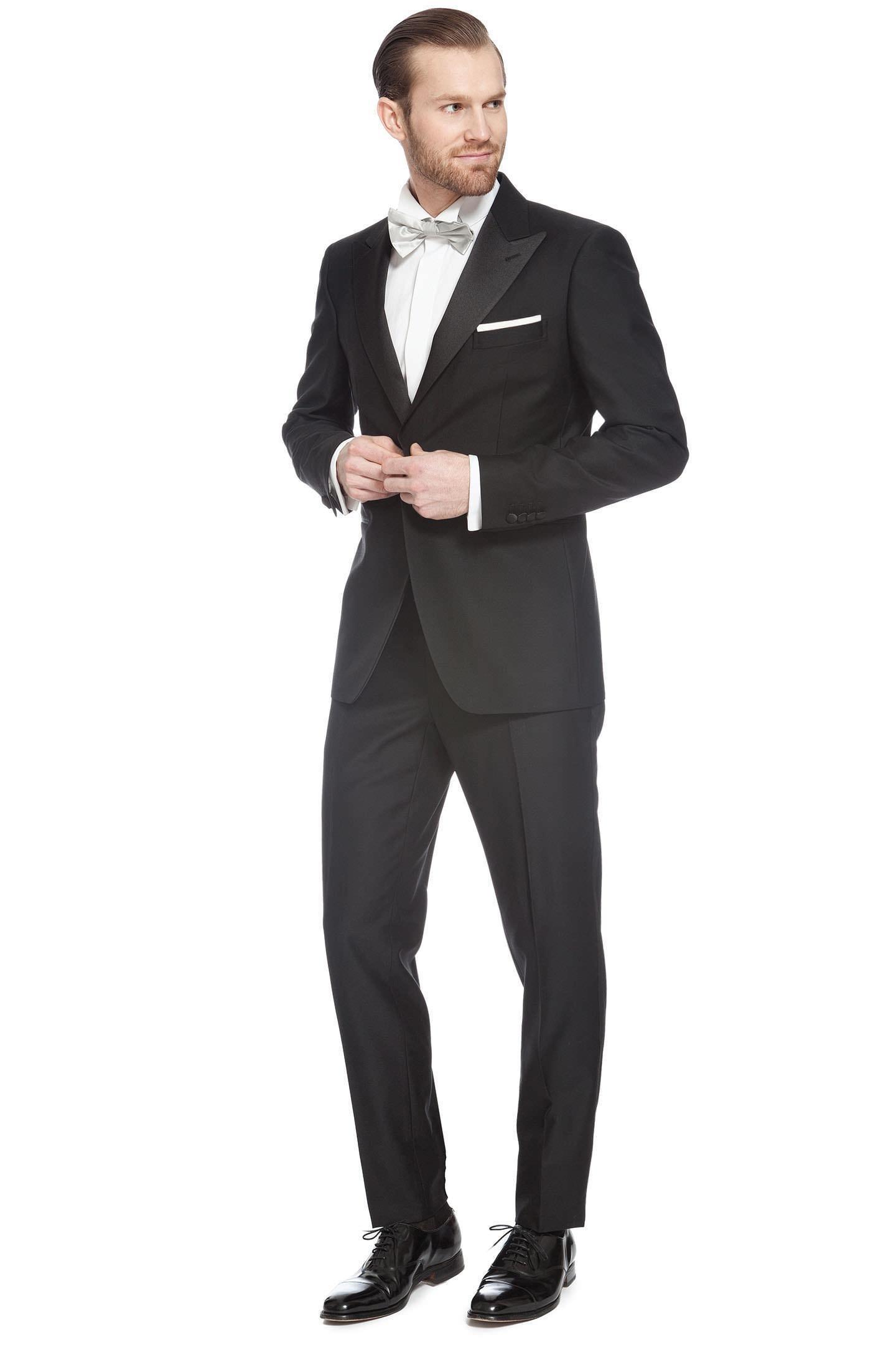 Black Peak Lapels Slim Tuxedo, , large image number 11