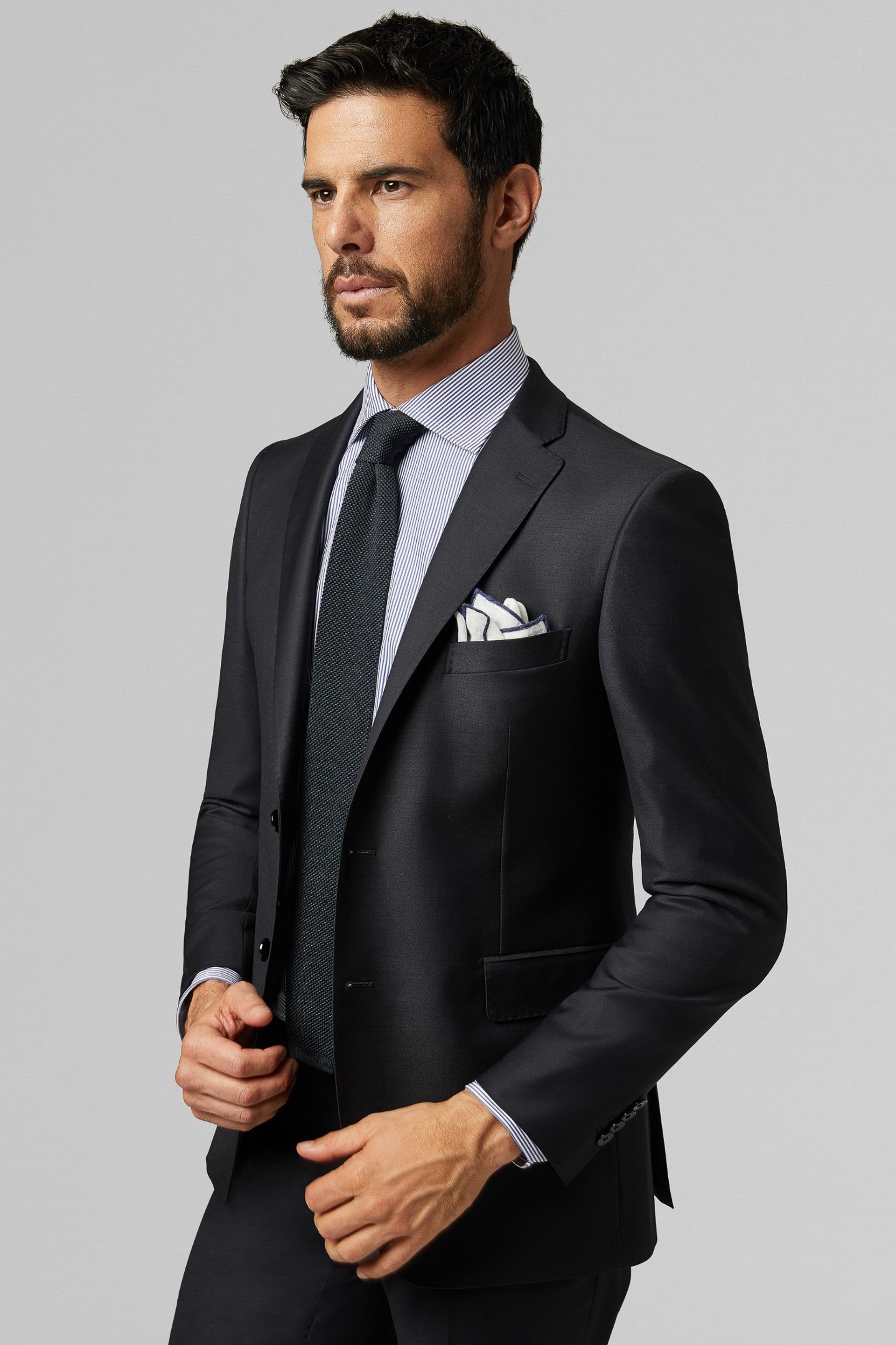 Navy Solid Suit Jacket, , medium