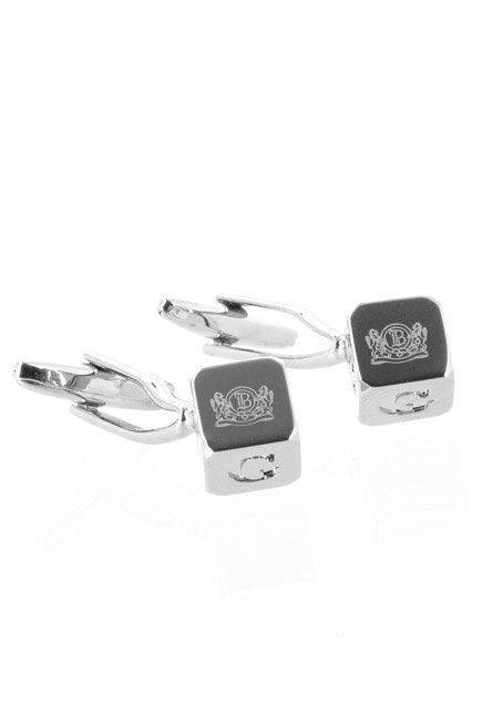 Silver Cubic Logo Cufflinks, Silver, large image number 1