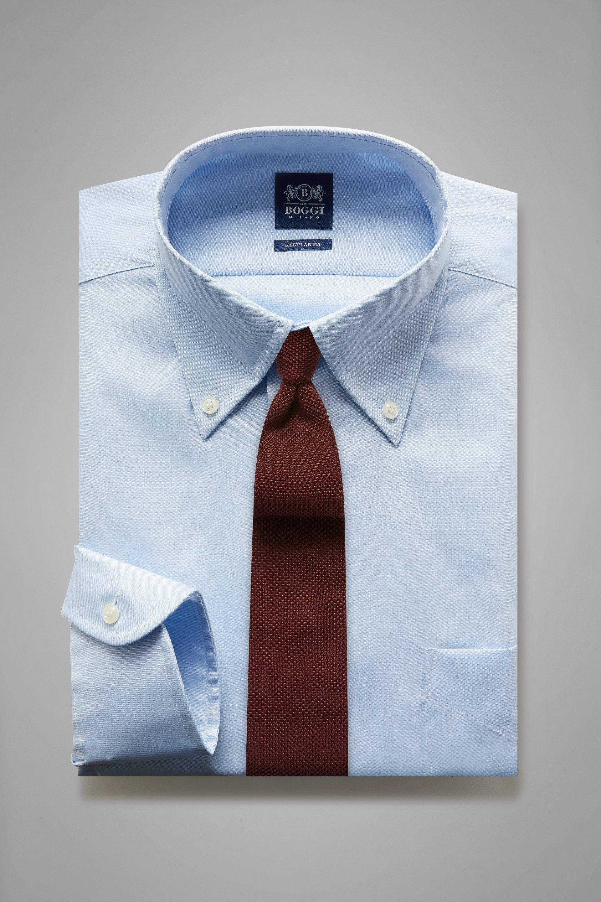 Pinpoint Cotton Shirt Blue, Light blue, medium