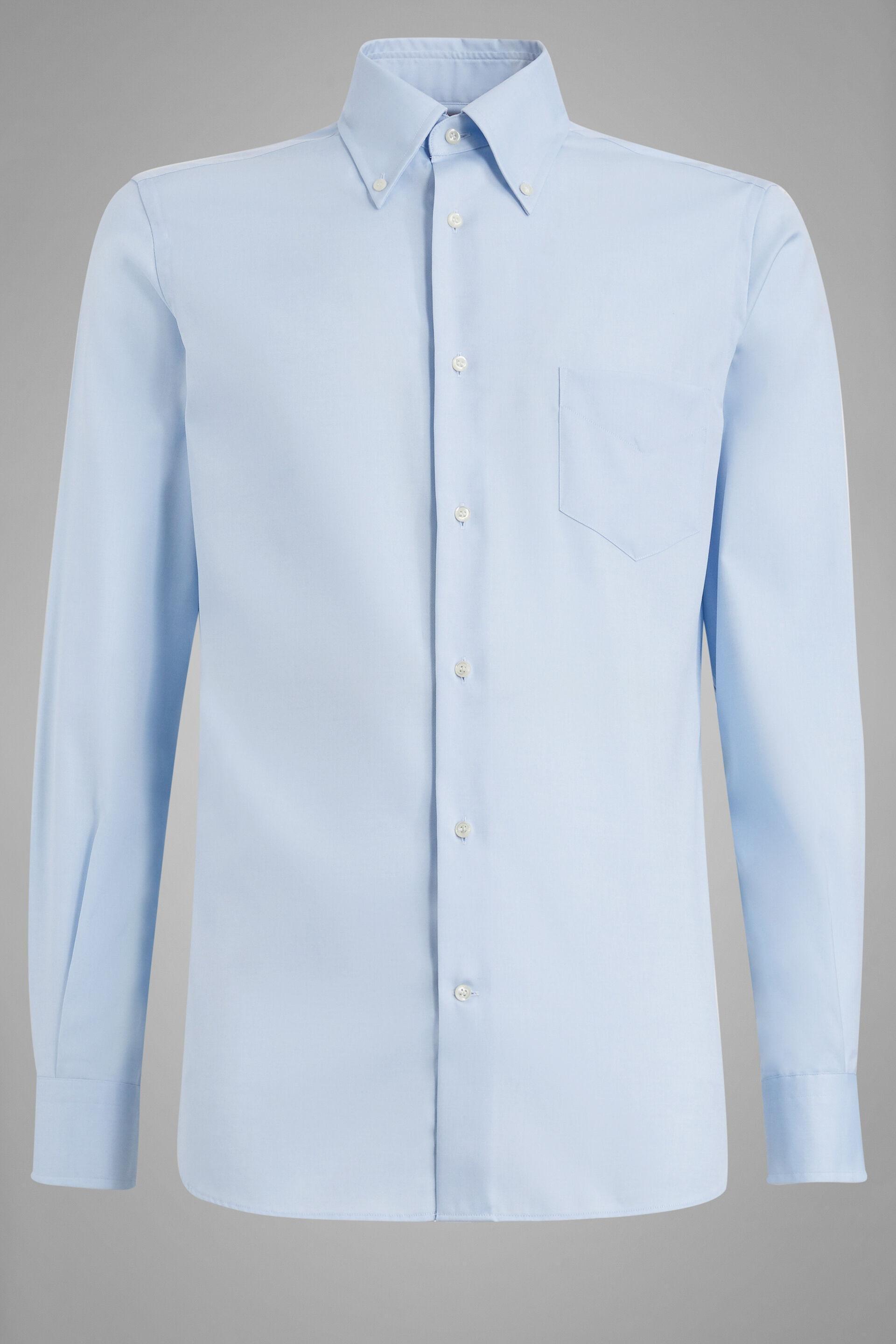 Pinpoint Cotton Shirt Blue, Light blue, large image number 3