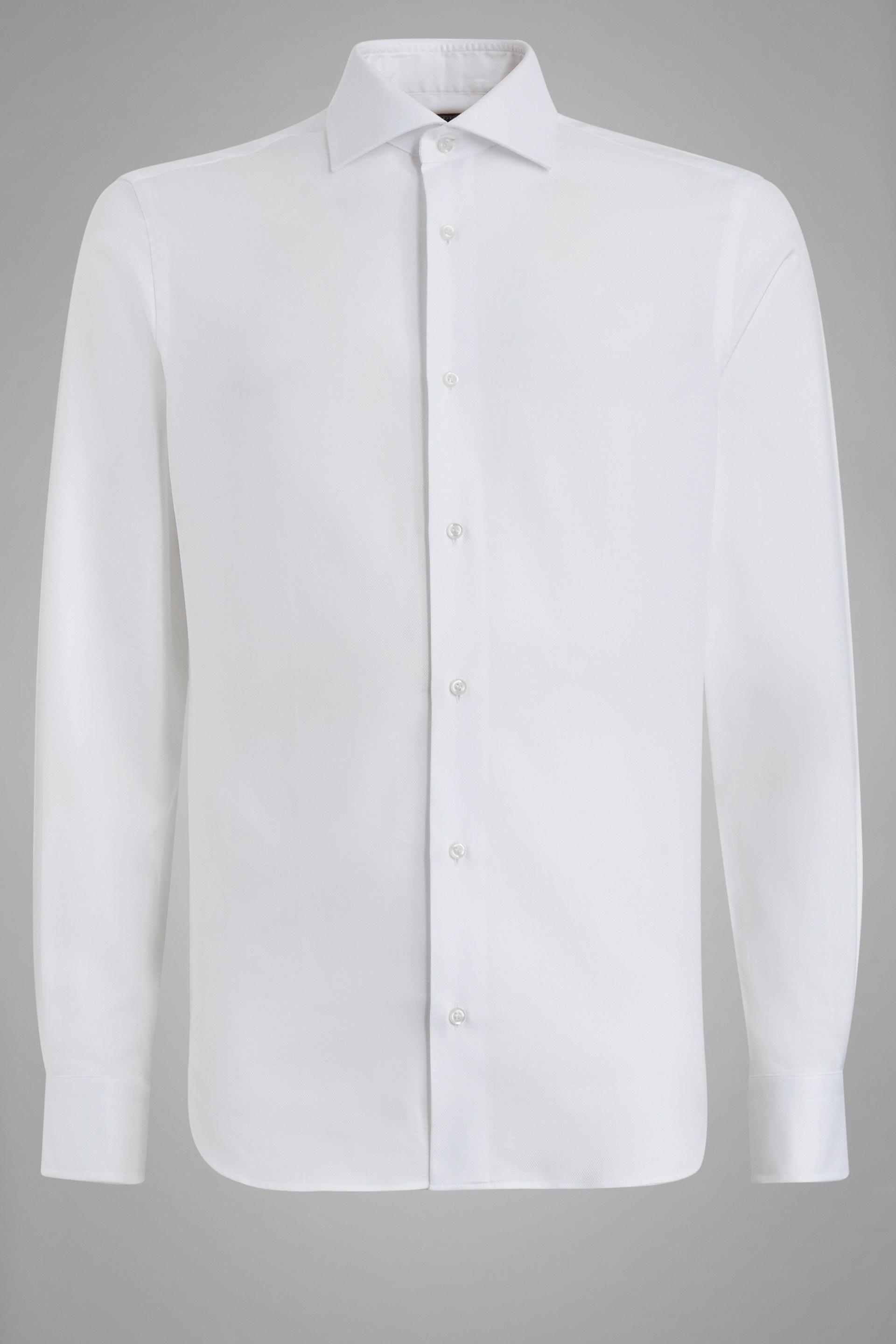 White Slim Cotton Dobby Shirt, , large image number 2