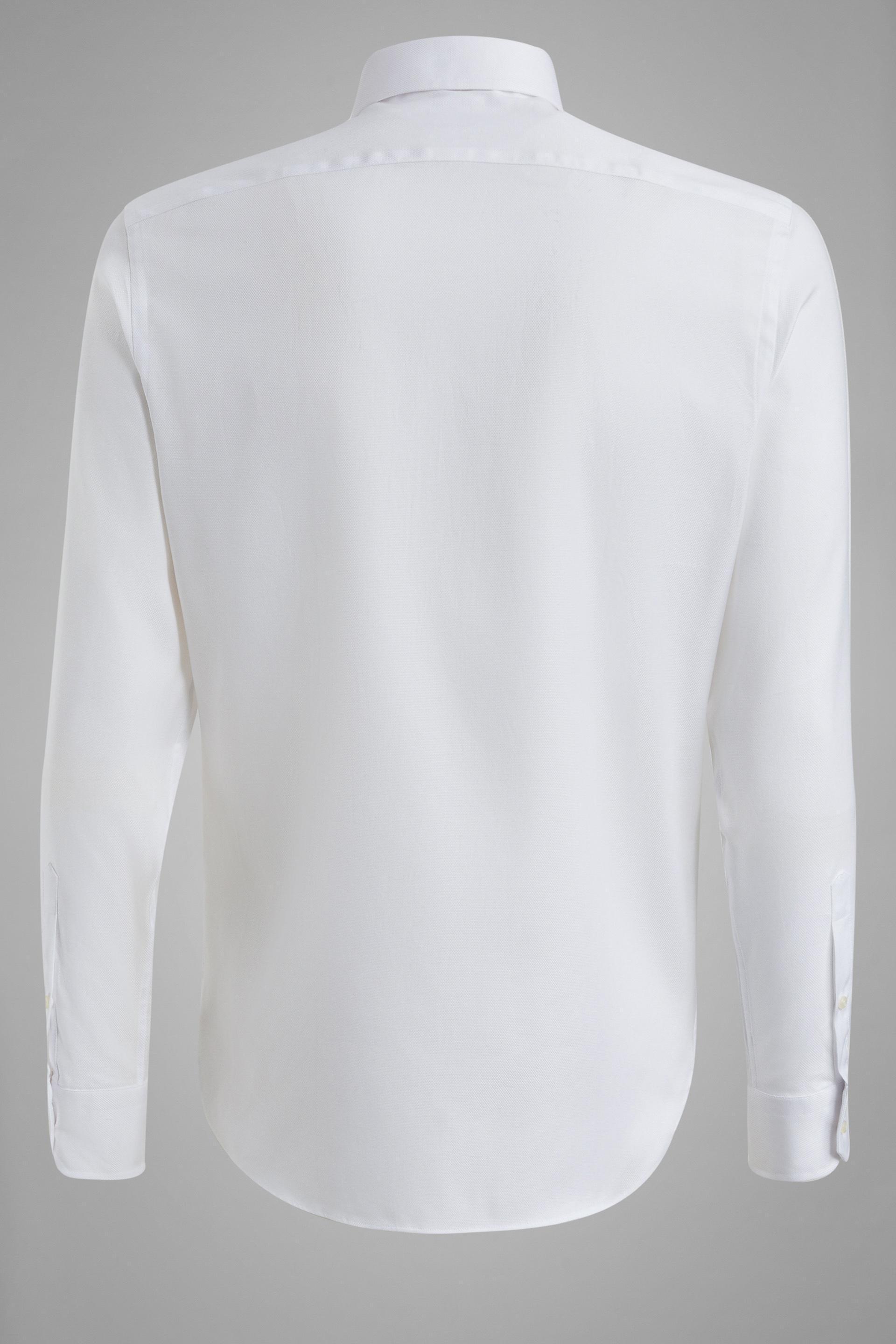 White Slim Cotton Dobby Shirt, , large image number 3