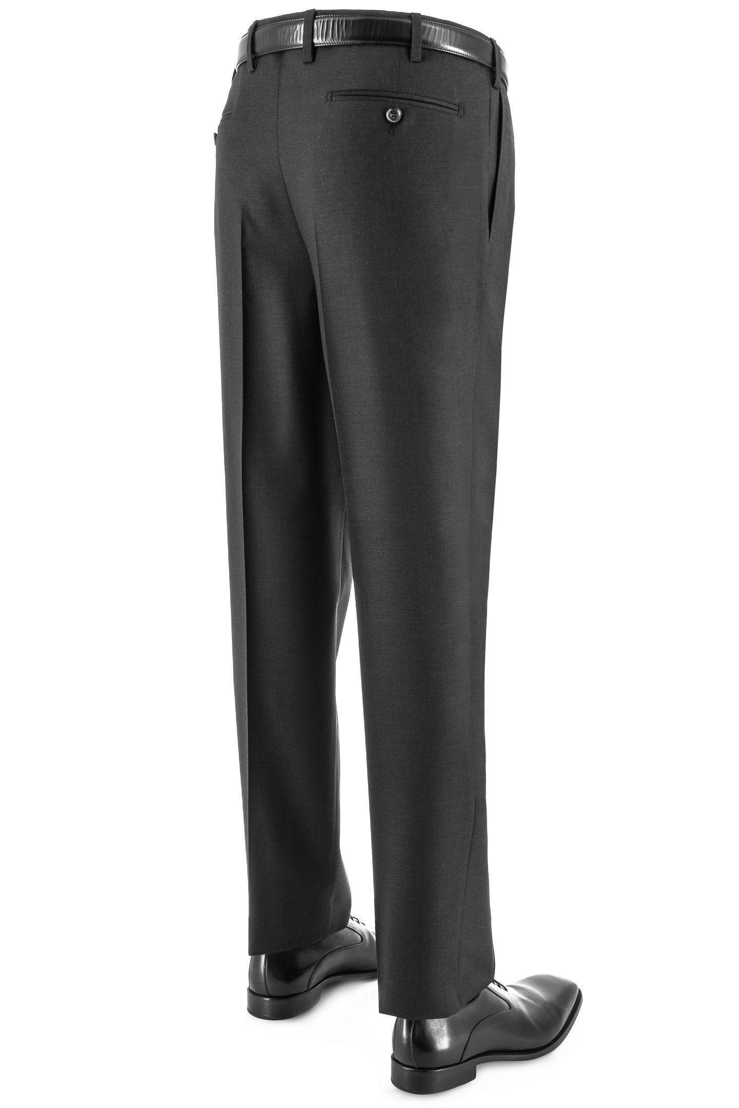 Super 130 Pure Wool Pants Grey, Charcoal, large image number 3