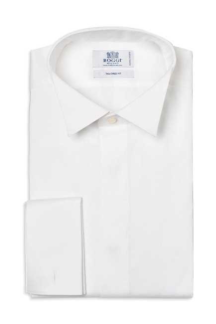 Boggi Milano - White Wingtip Collar Tailored Tuxedo Shirt