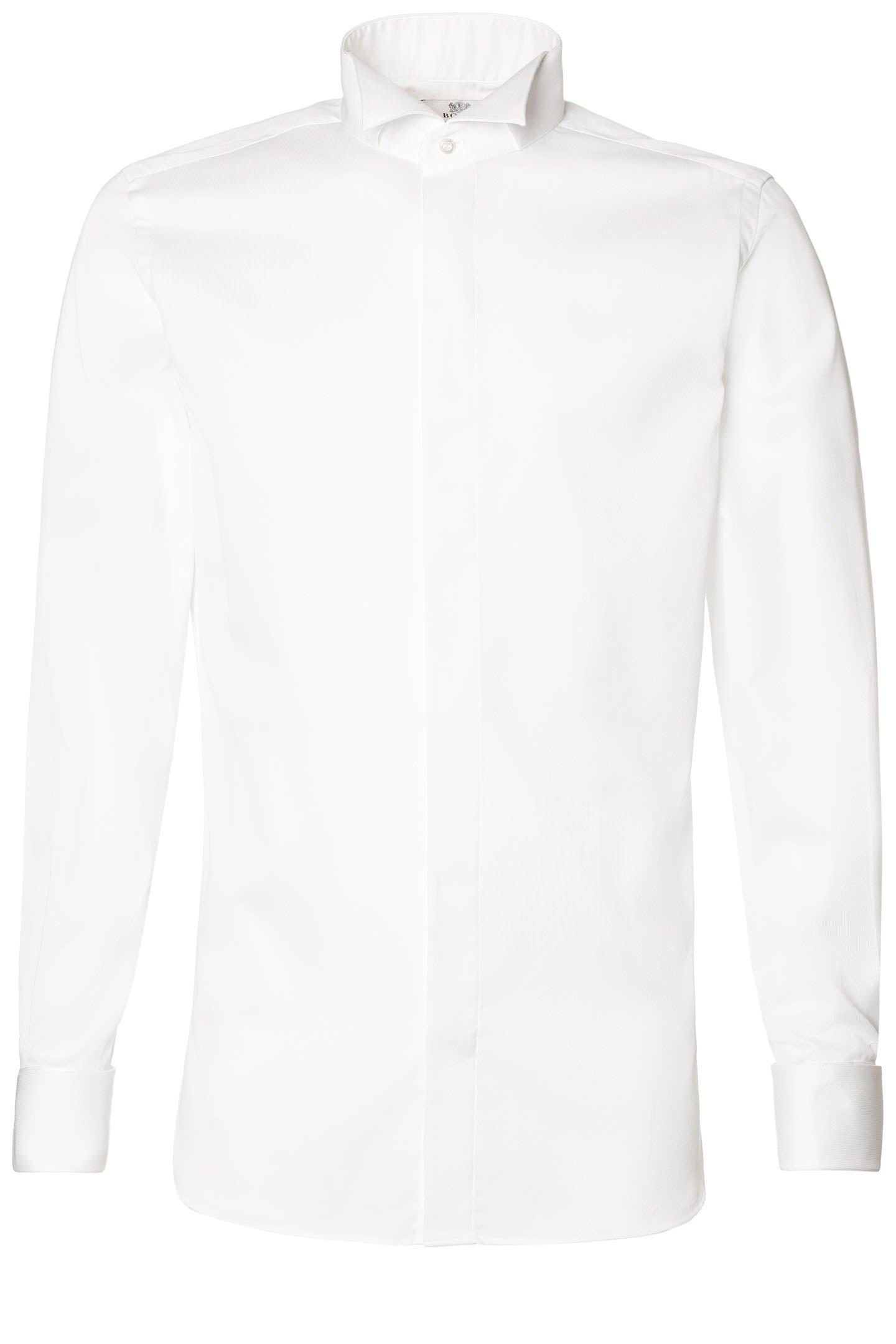 White Wingtip Collar Tailored Tuxedo Shirt, , large image number 1