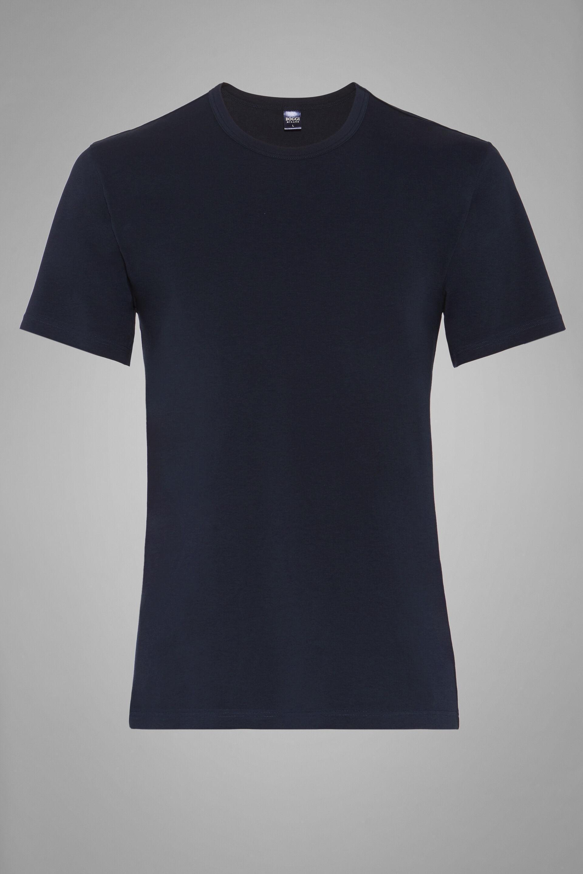 Stretch Cotton Jersey T-Shirt Blue, Navy blue, large image number 4