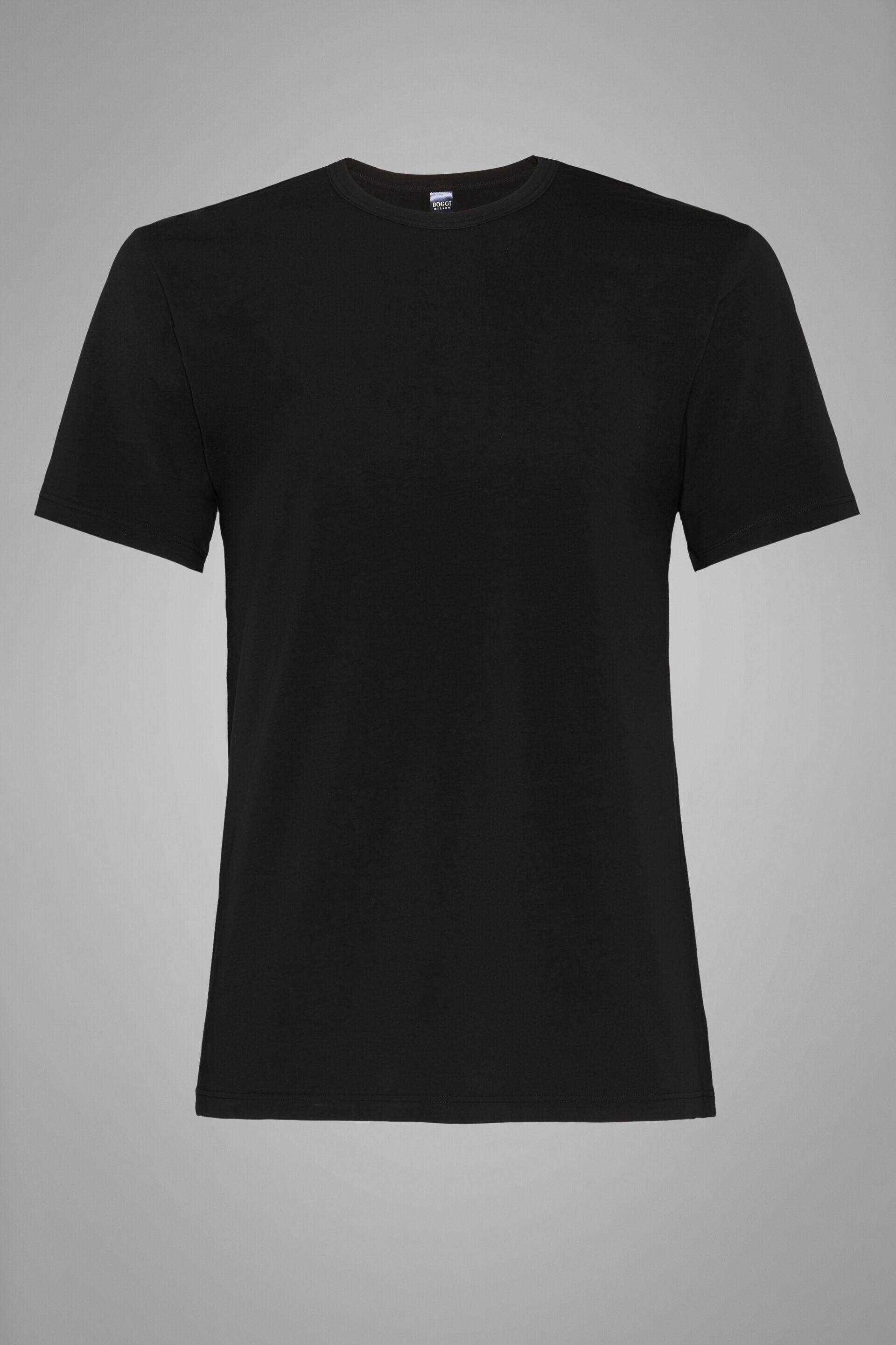 Stretch Cotton Jersey T-Shirt, Black, large image number 3